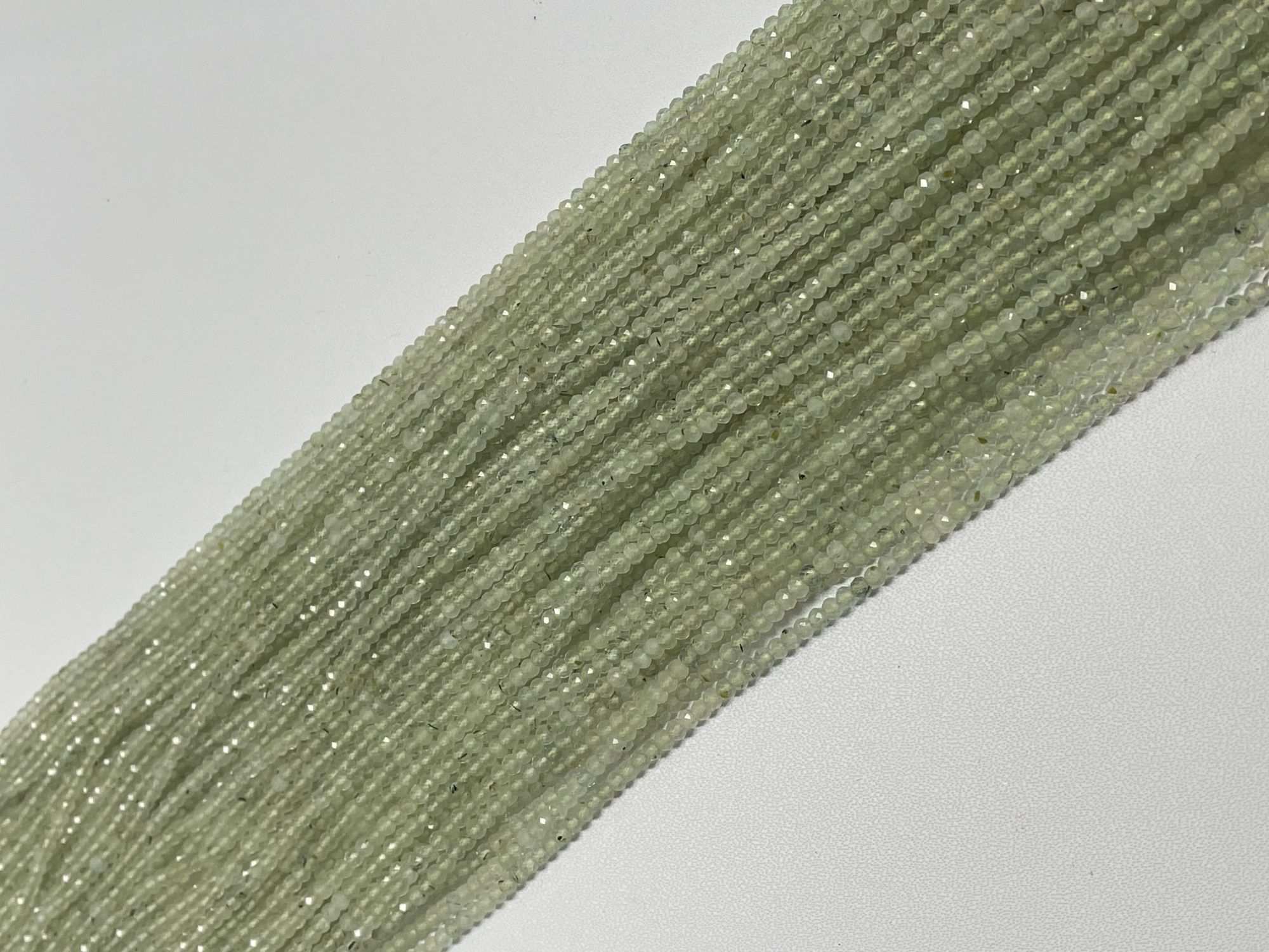 Prehnite Rondelle Faceted