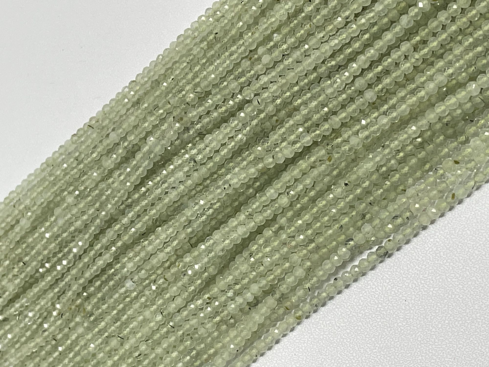 Prehnite Rondelle Faceted