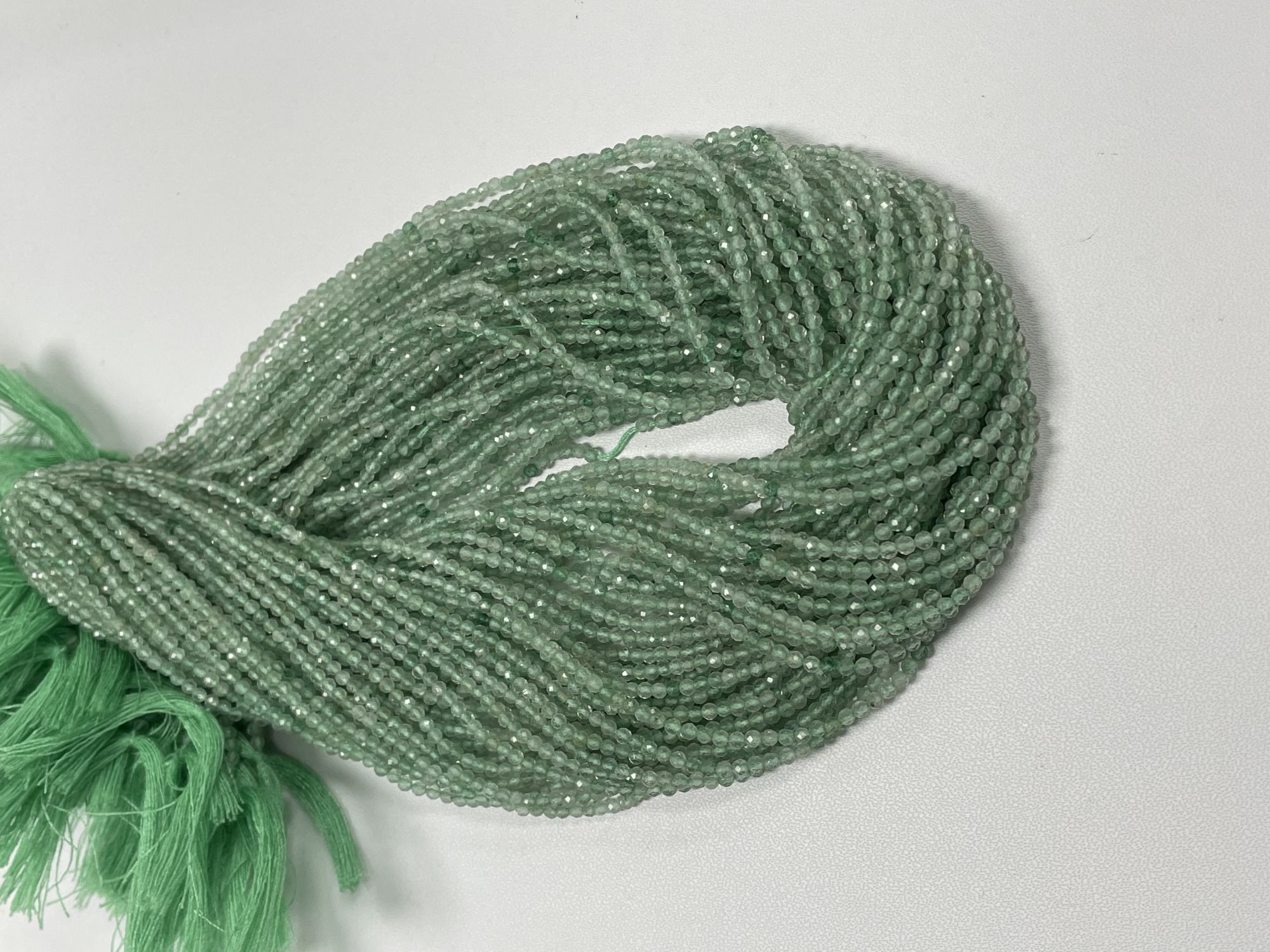 Green Strawberry Quartz Rondelle Faceted