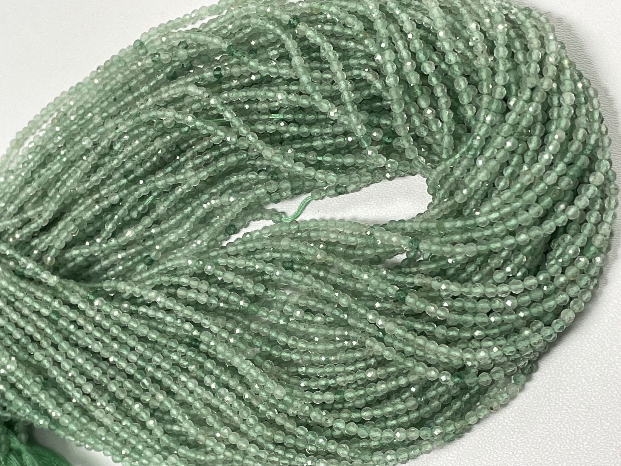 Green Strawberry Quartz Rondelle Faceted