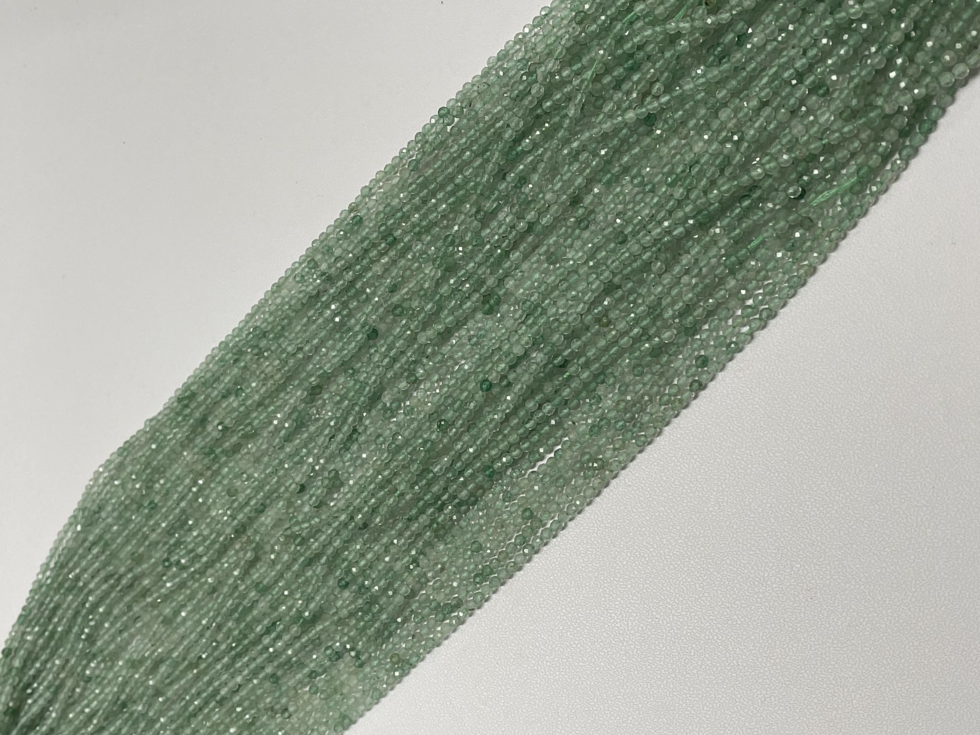 Green Strawberry Quartz Rondelle Faceted