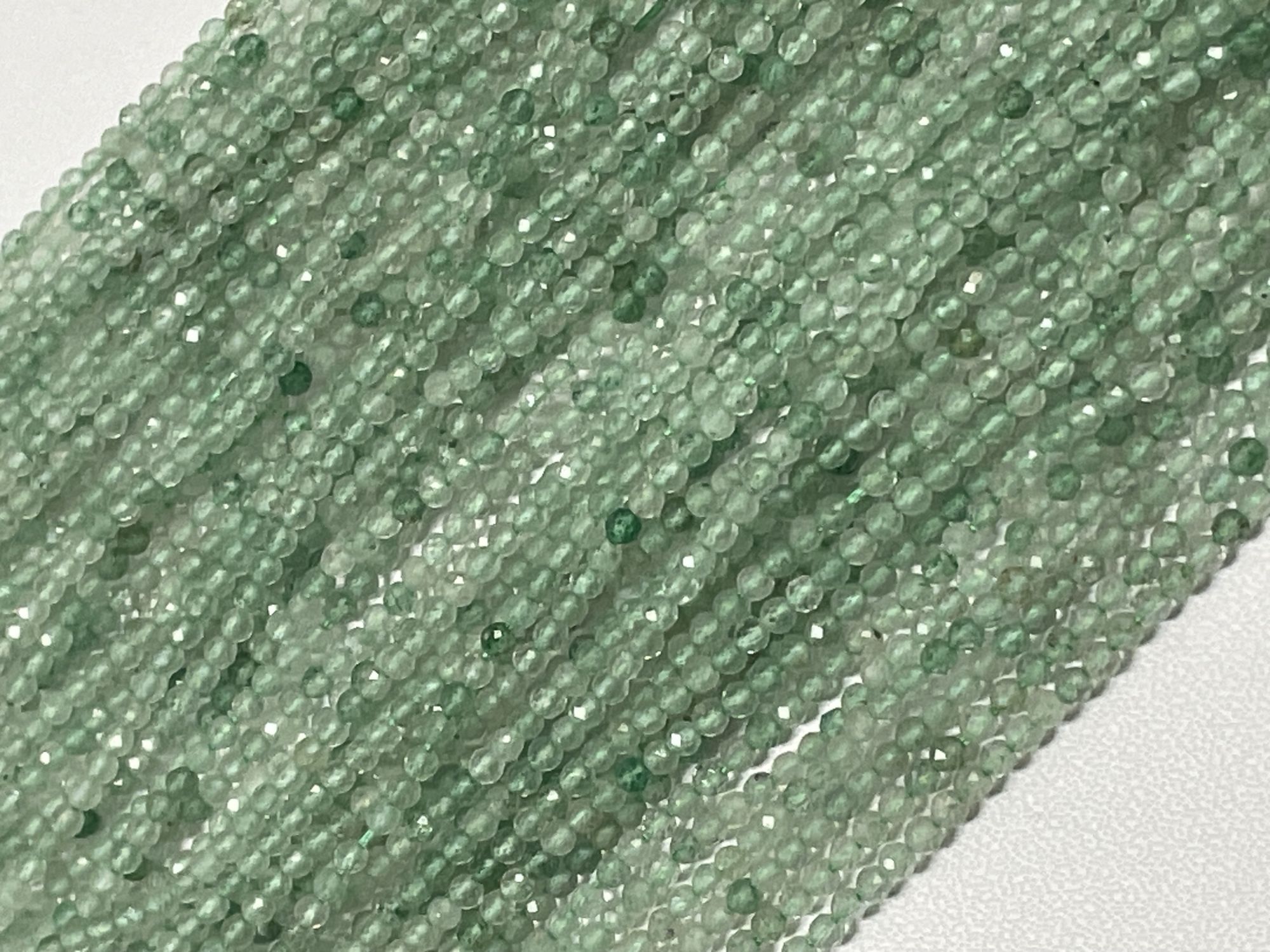 Green Strawberry Quartz Rondelle Faceted