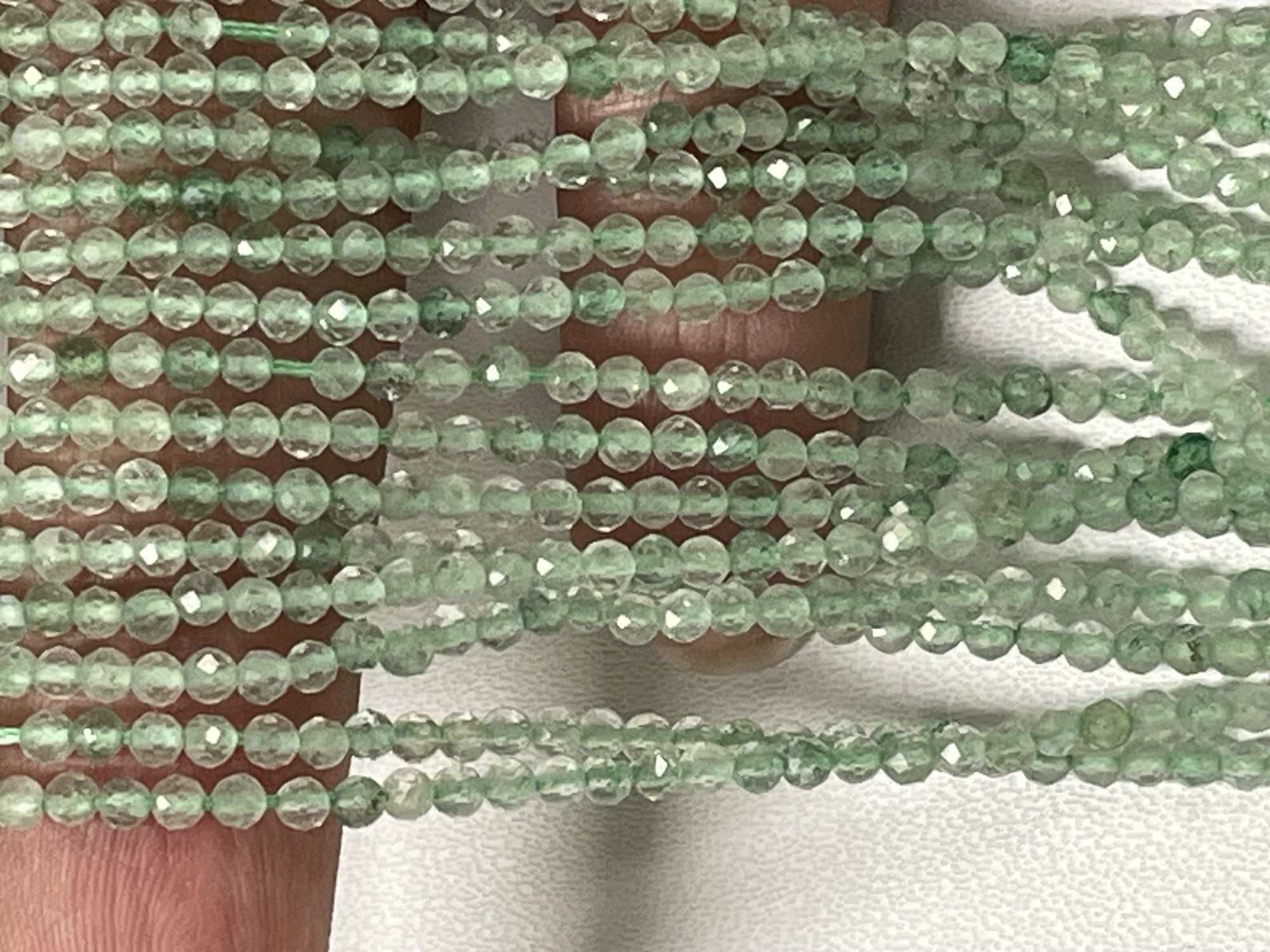 Green Strawberry Quartz Rondelle Faceted