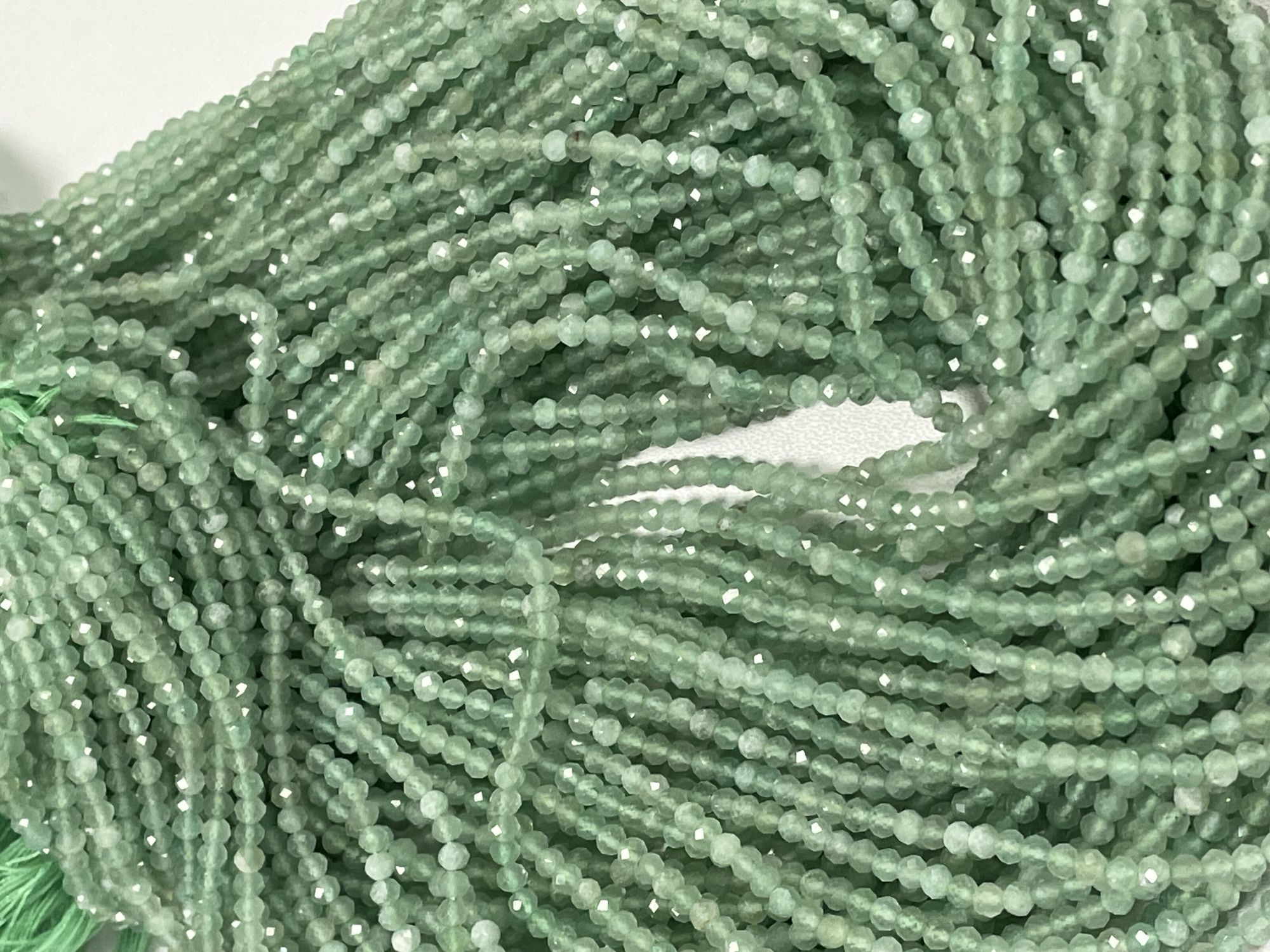 Green Strawberry Quartz Rondelle Faceted