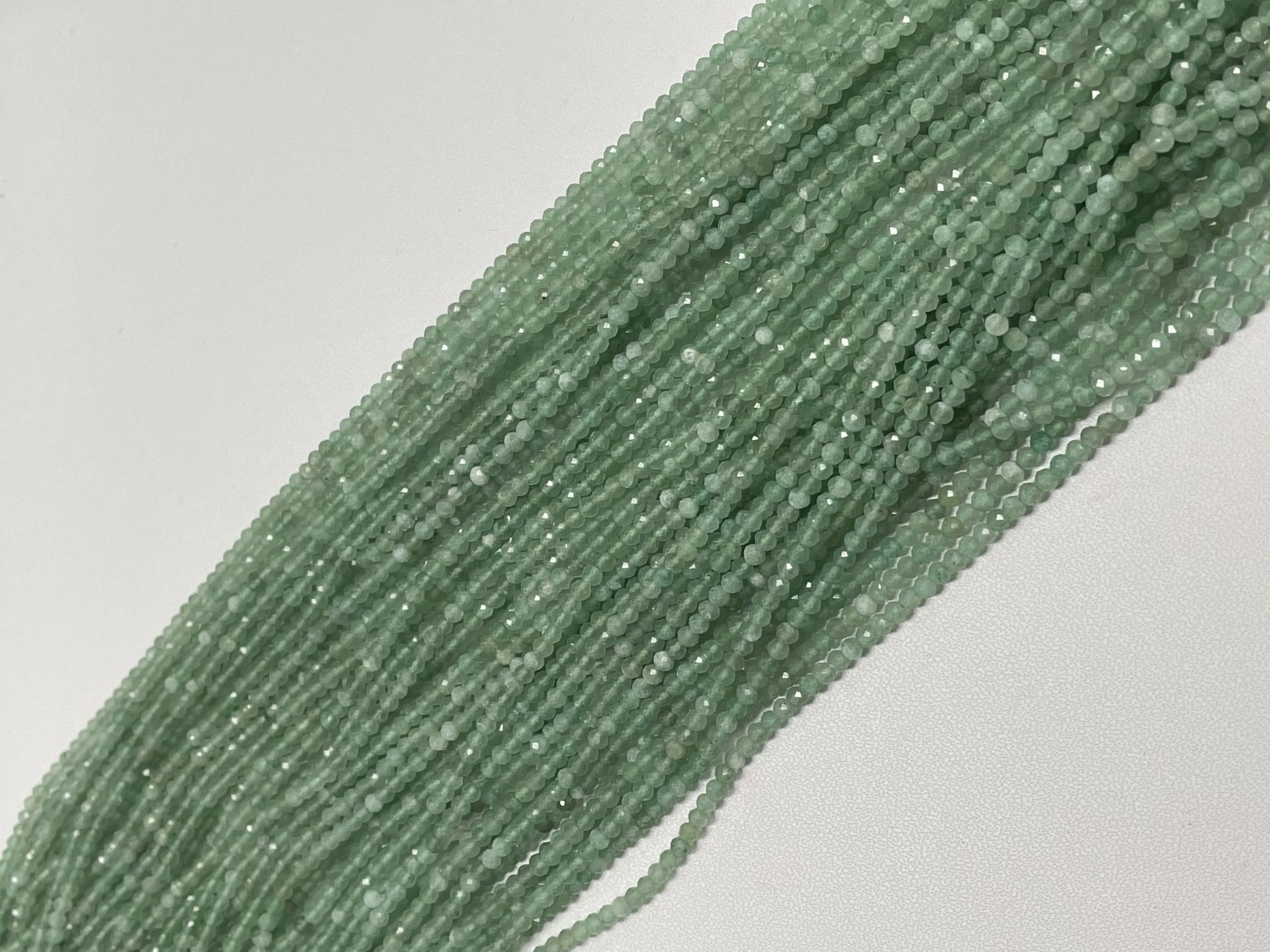 Green Strawberry Quartz Rondelle Faceted