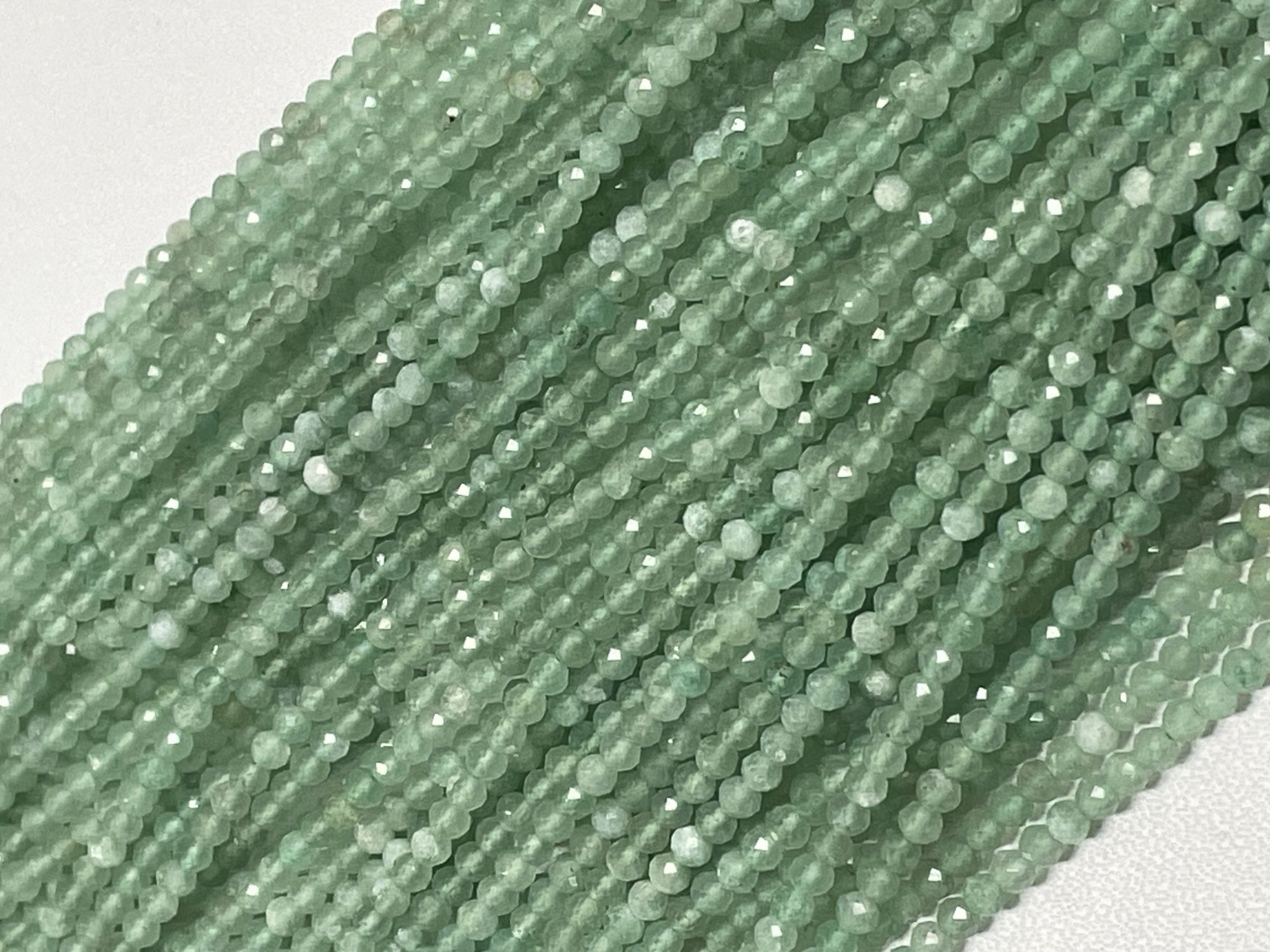 Green Strawberry Quartz Rondelle Faceted