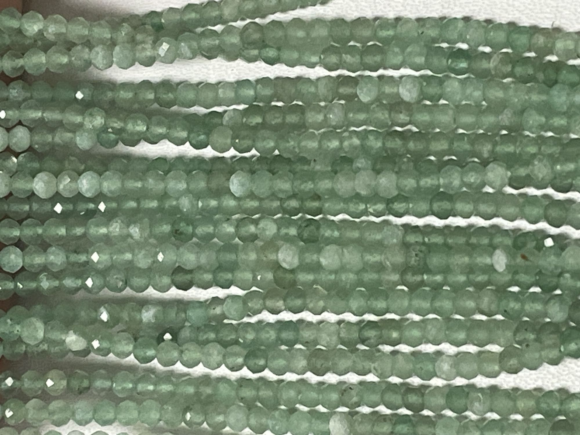 Green Strawberry Quartz Rondelle Faceted