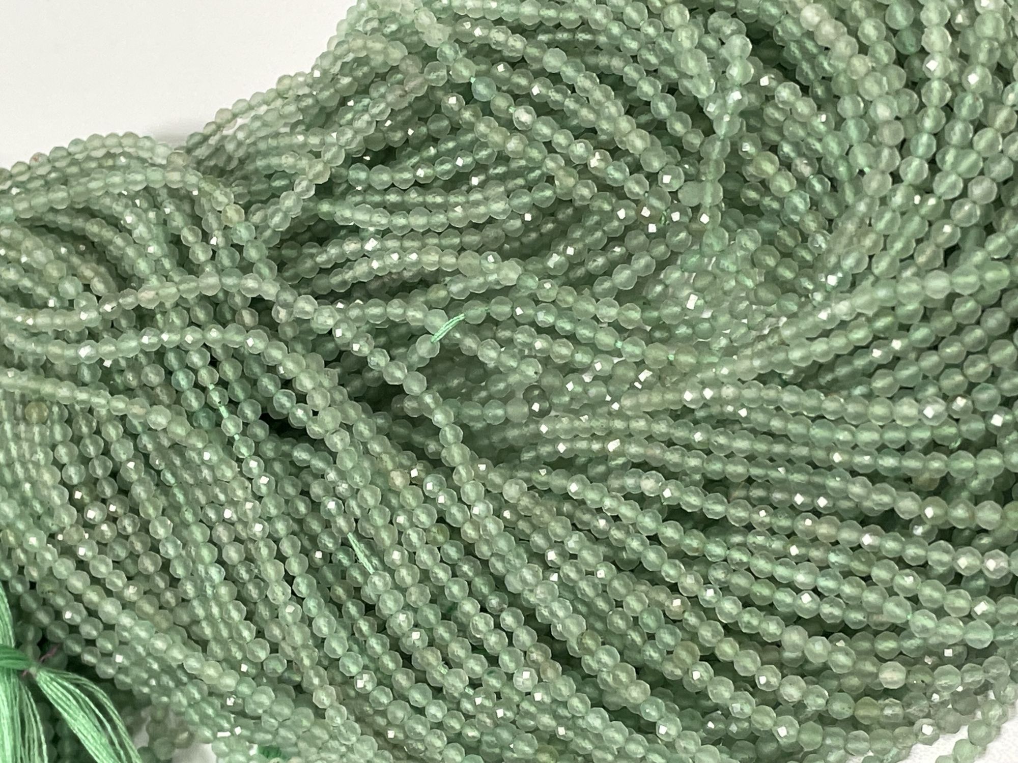 Green Strawberry Quartz Rondelle Faceted