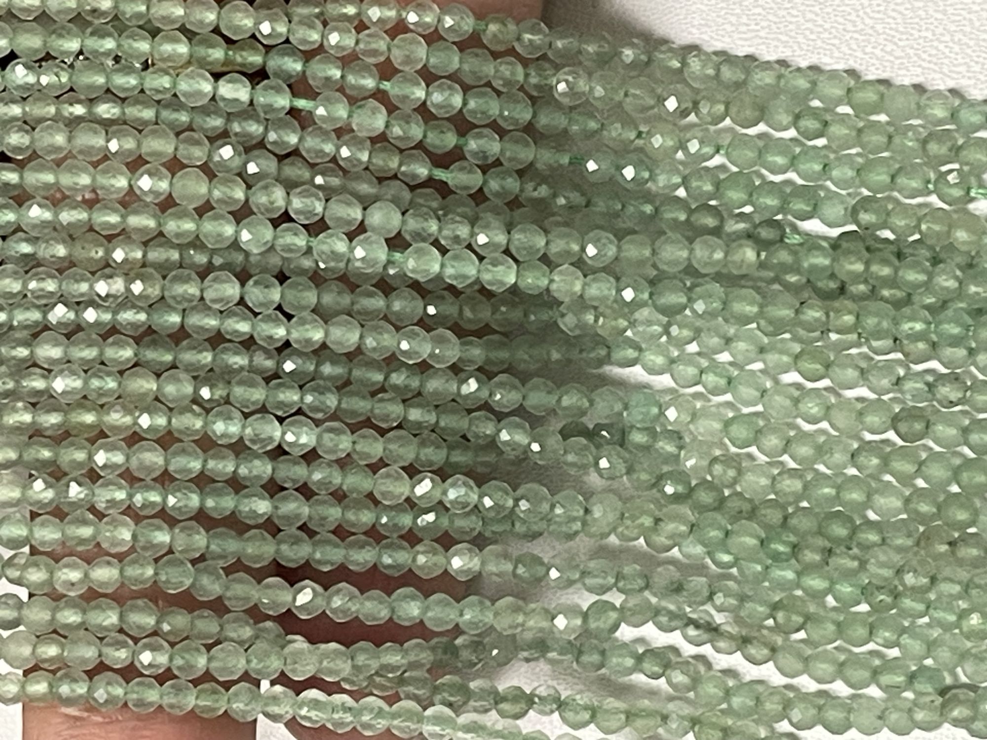 Green Strawberry Quartz Rondelle Faceted