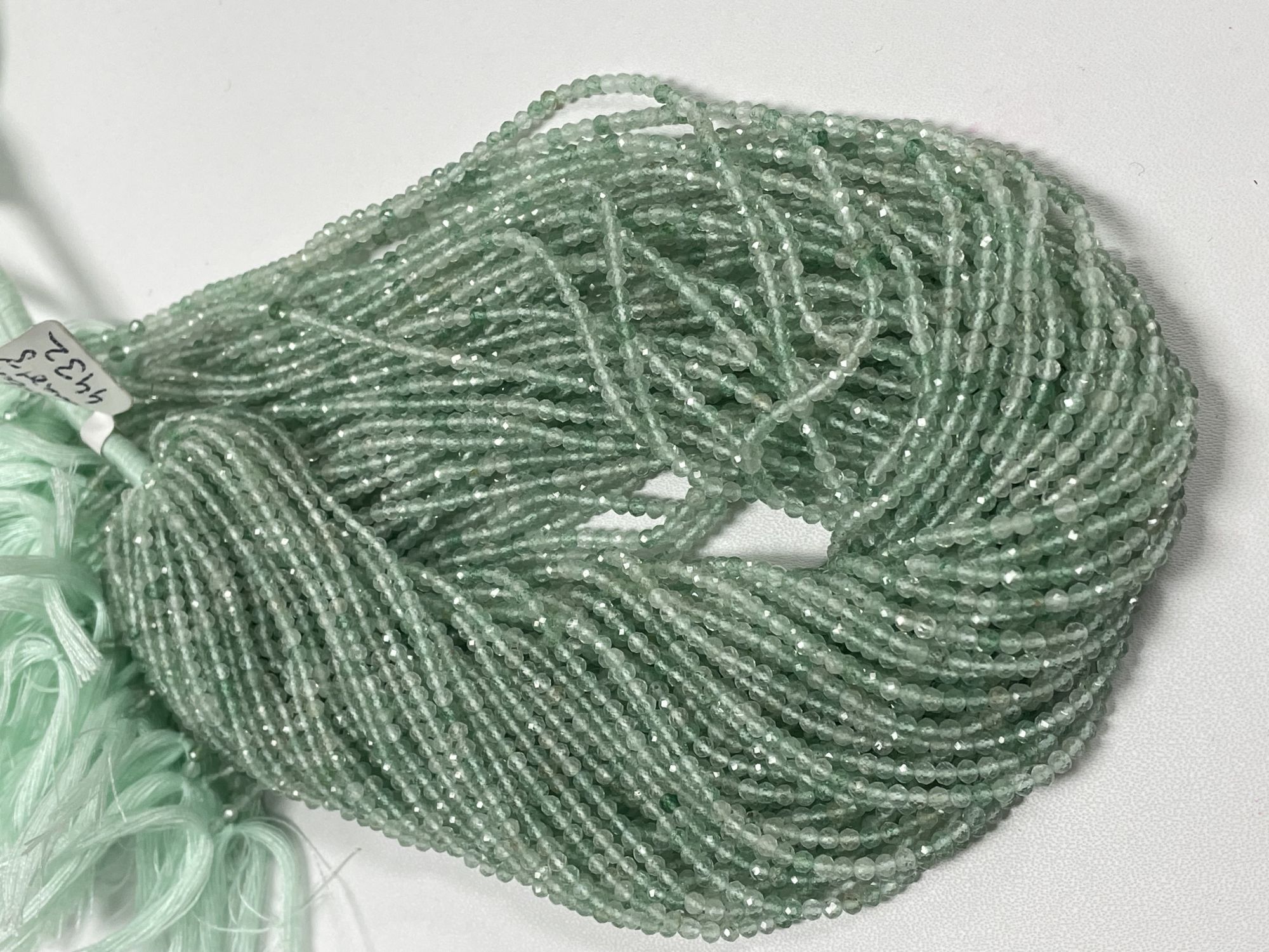 Green Strawberry Quartz Rondelle Faceted