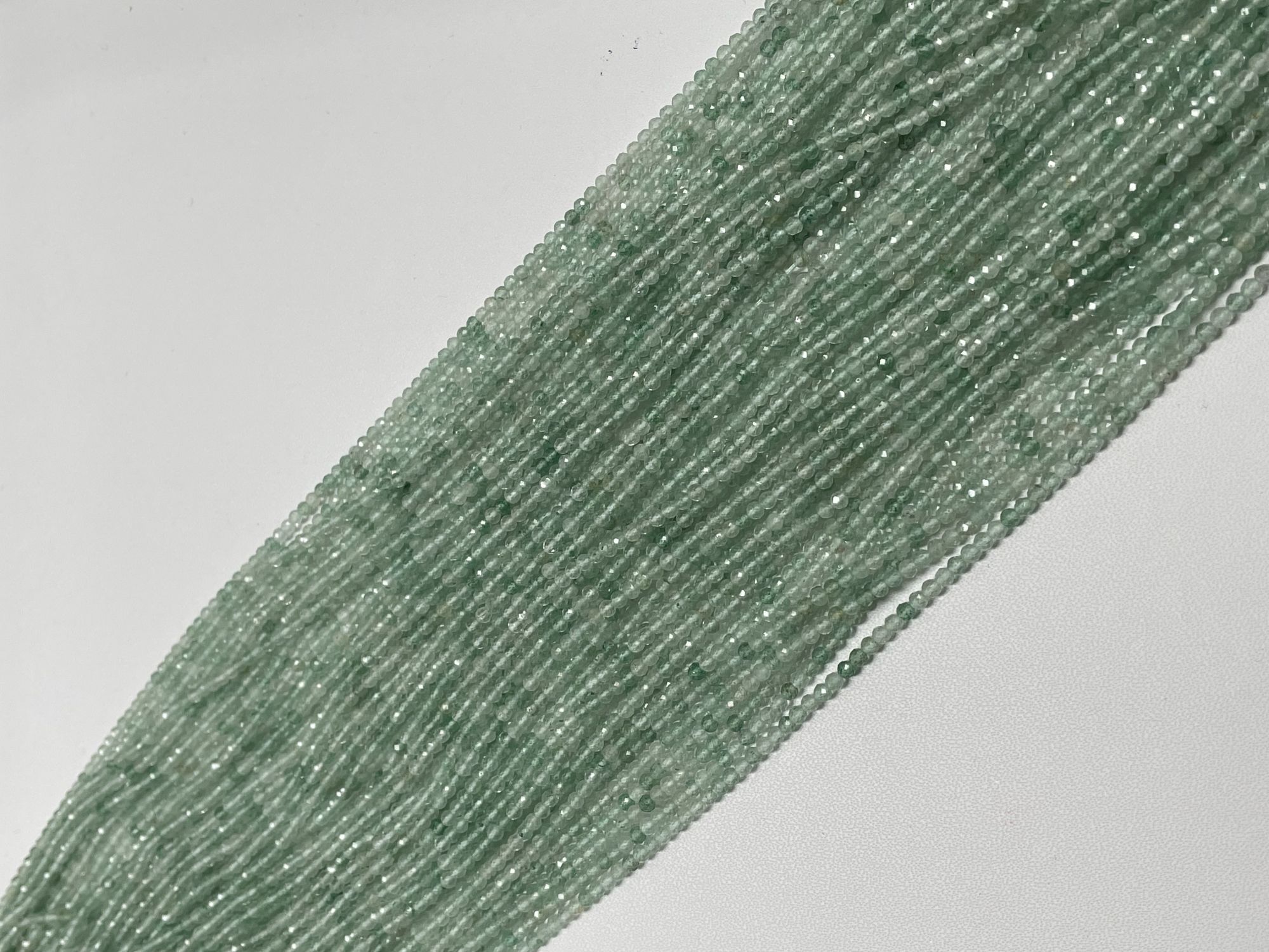 Green Strawberry Quartz Rondelle Faceted