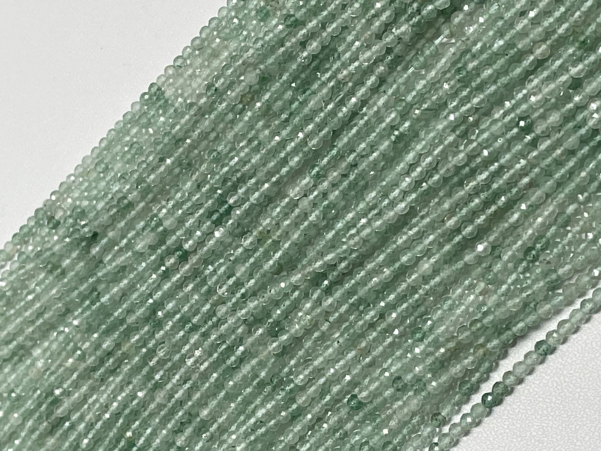 Green Strawberry Quartz Rondelle Faceted