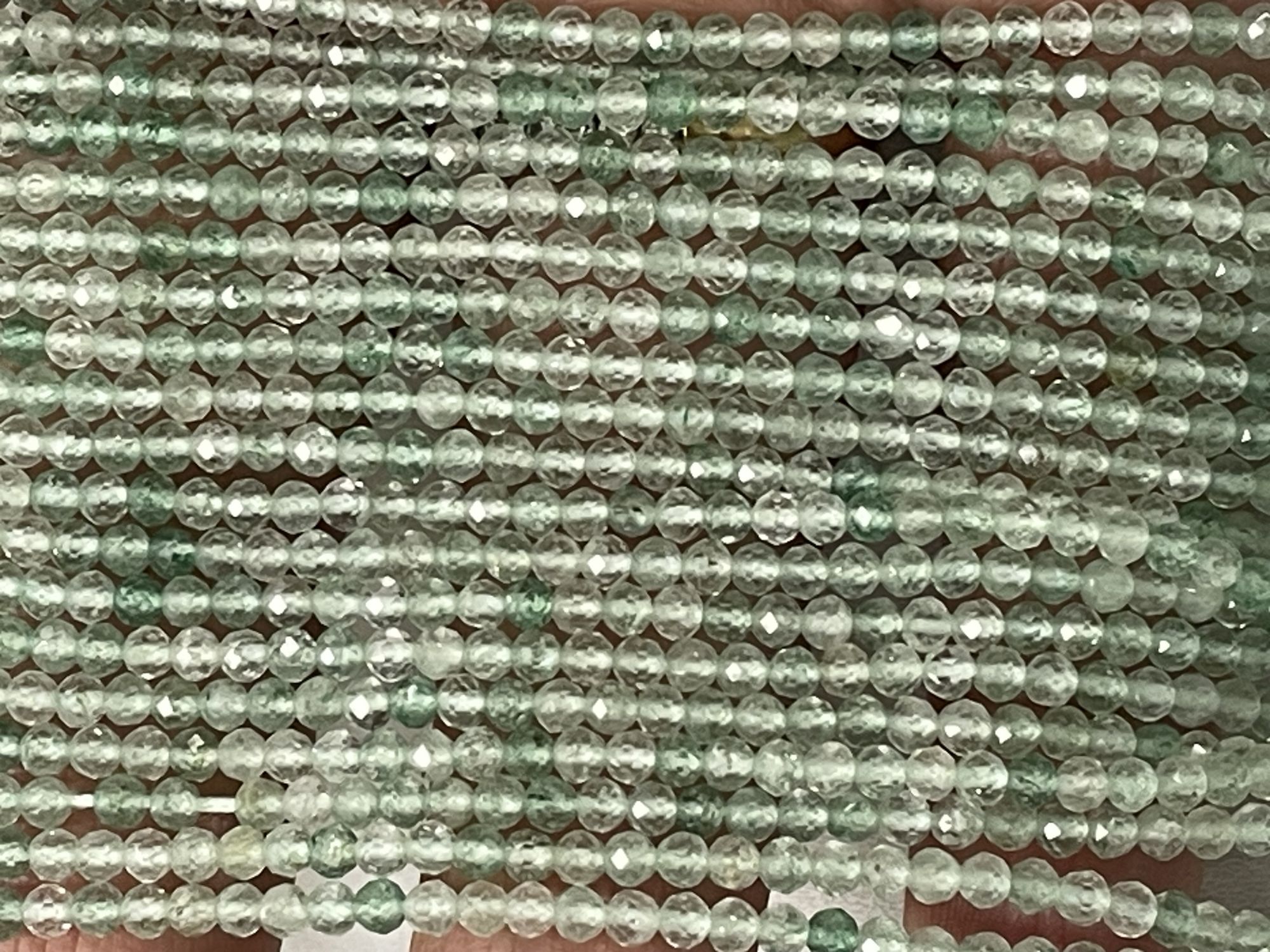 Green Strawberry Quartz Rondelle Faceted