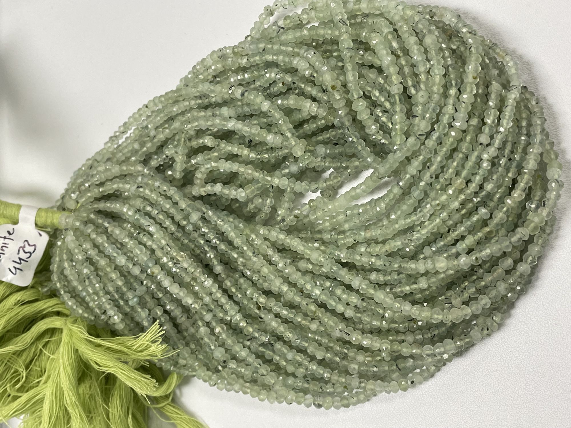 Prehnite Rondelle Faceted