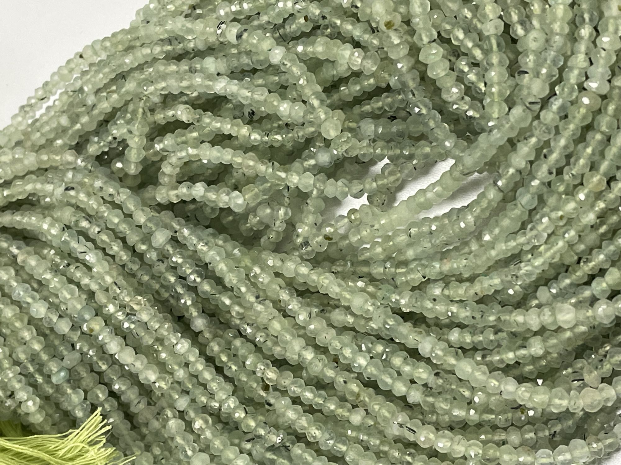 Prehnite Rondelle Faceted