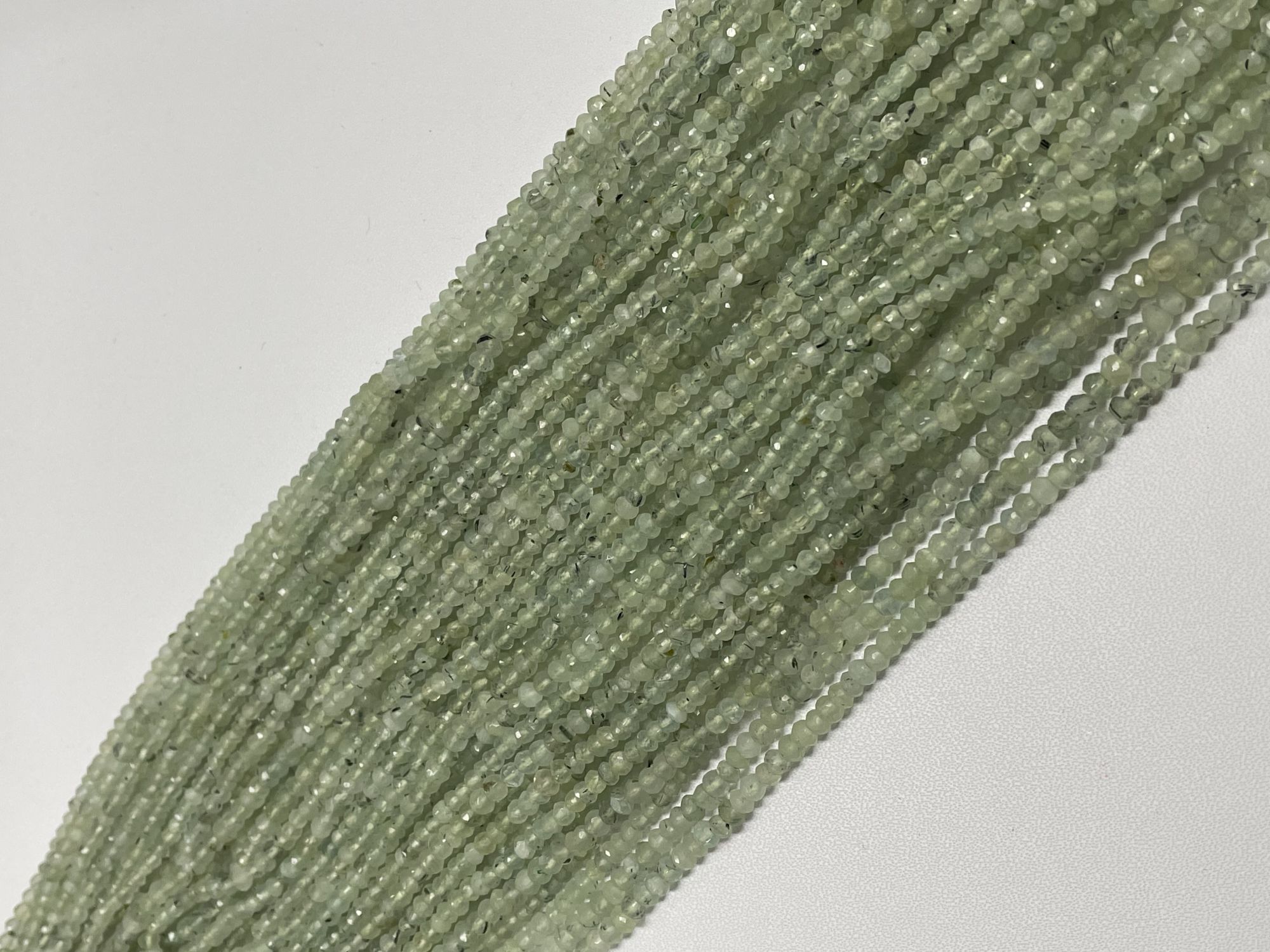 Prehnite Rondelle Faceted