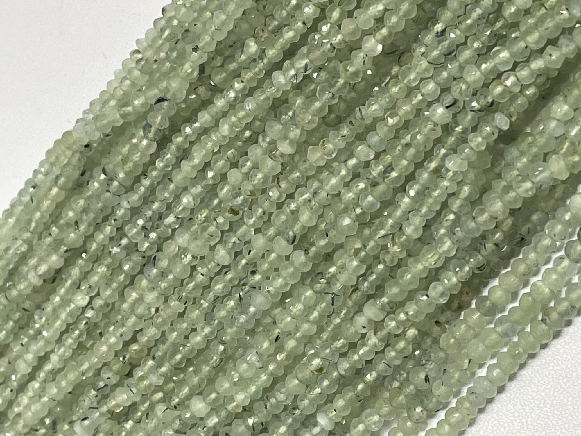 Prehnite Rondelle Faceted