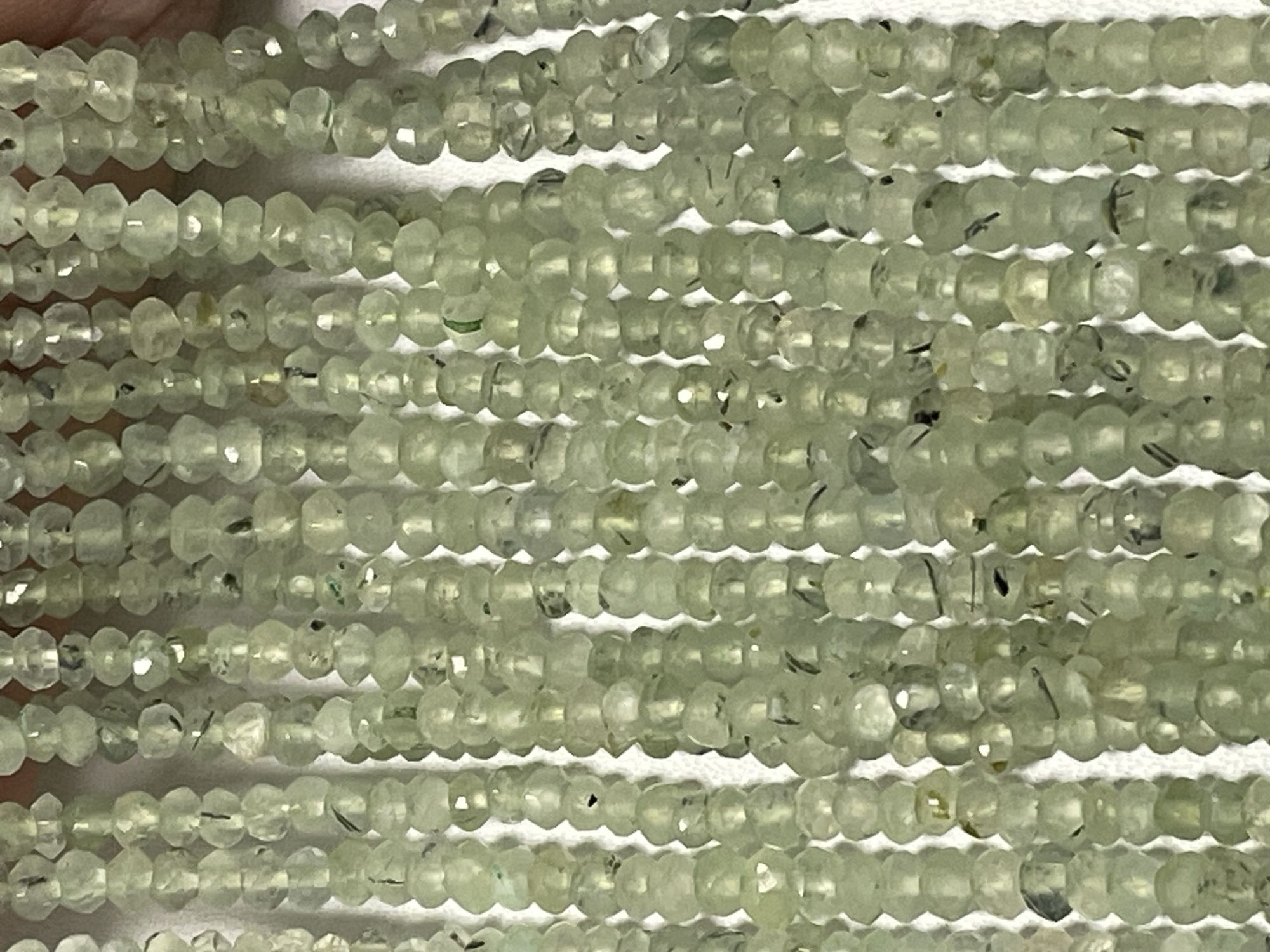 Prehnite Rondelle Faceted