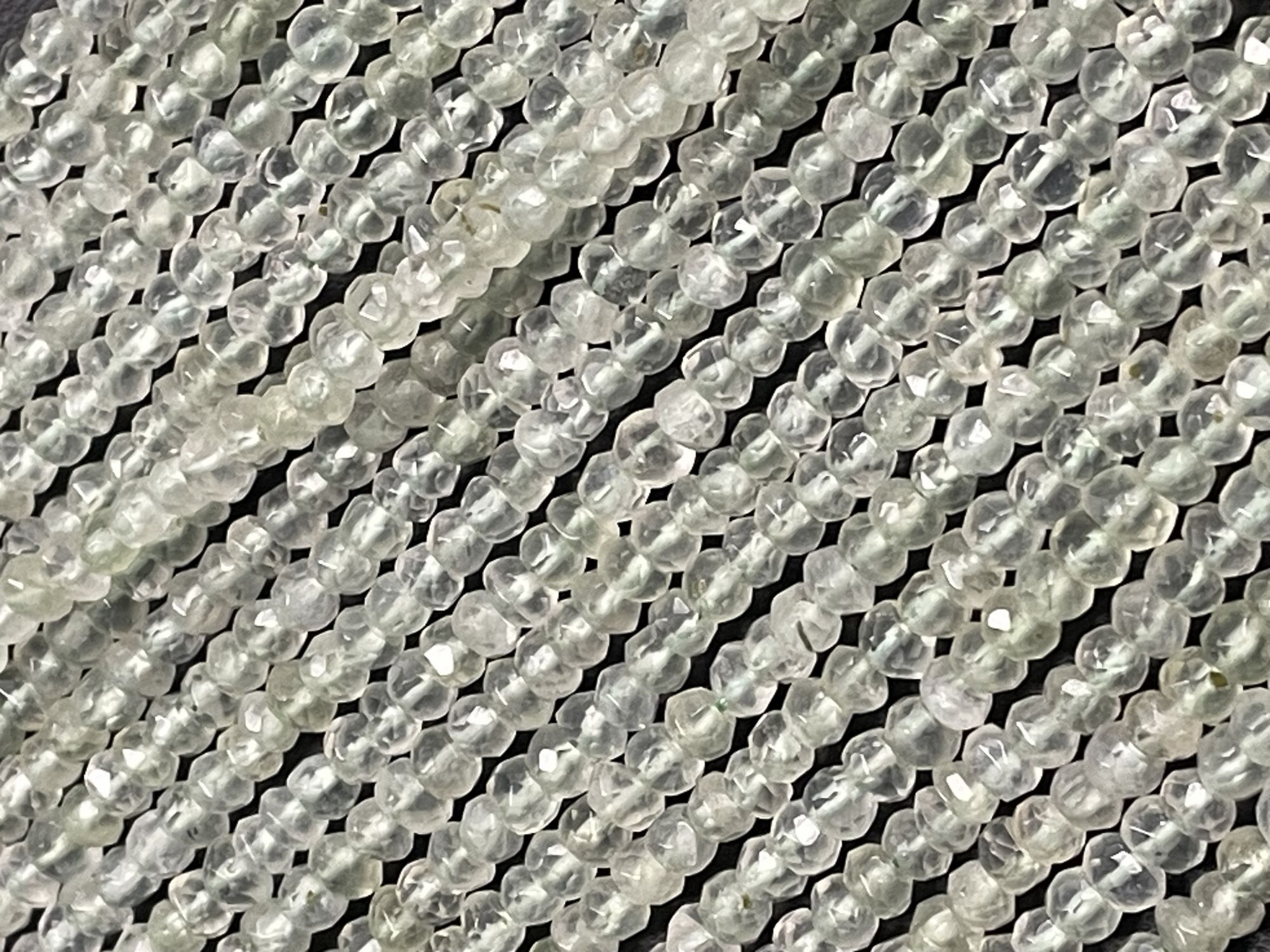 Prehnite Rondelle Faceted