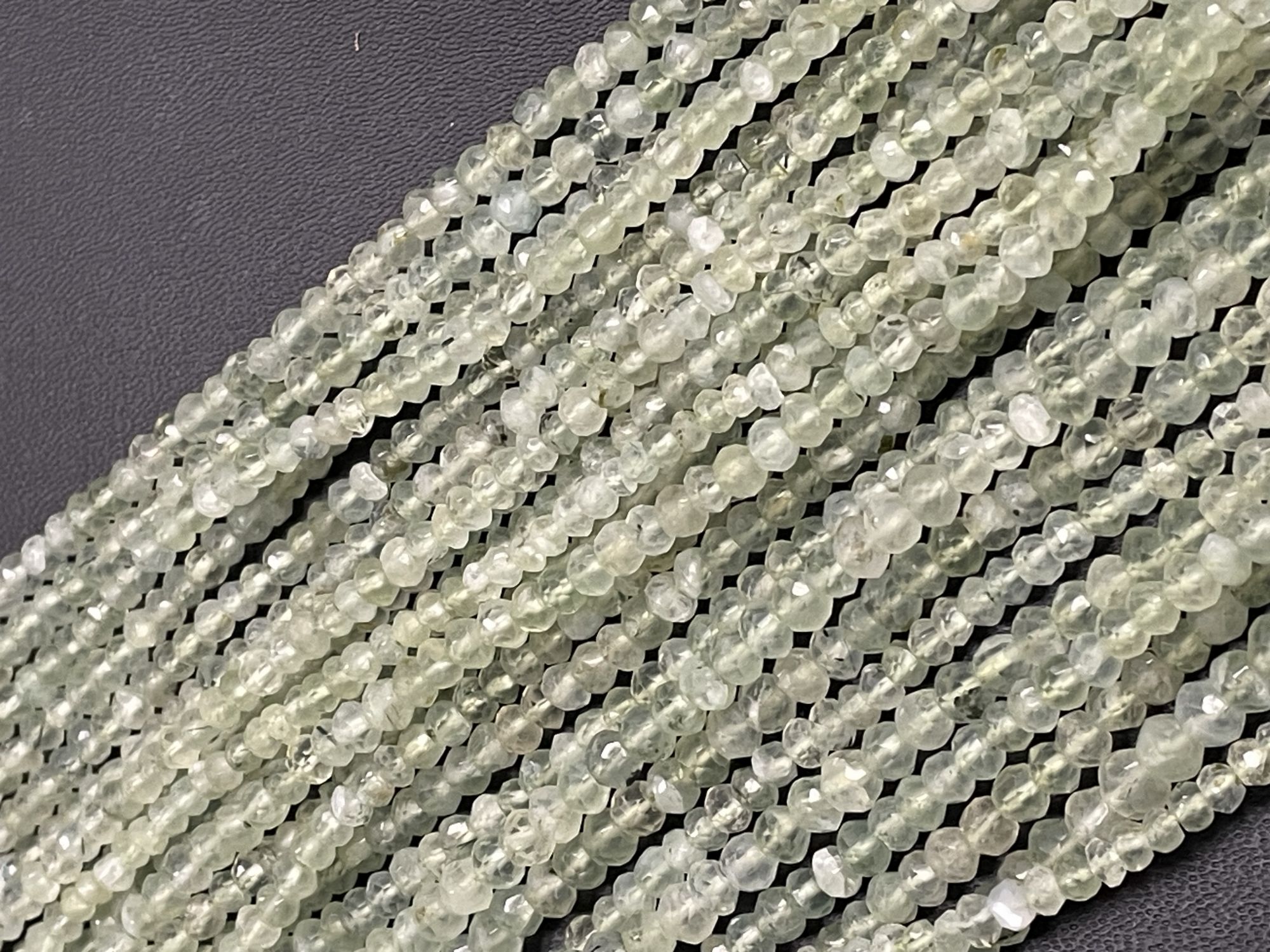 Prehnite Rondelle Faceted