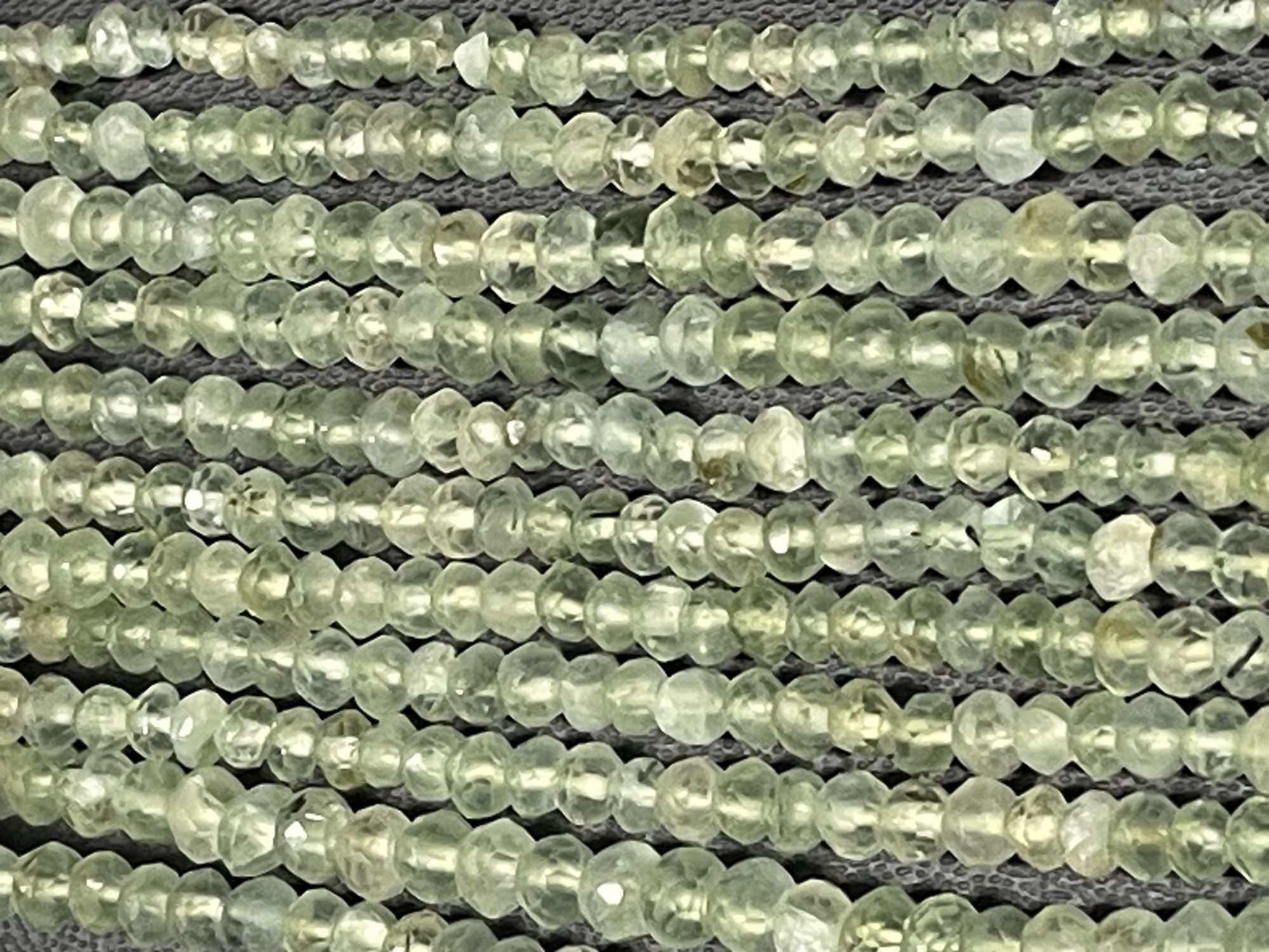 Prehnite Rondelle Faceted
