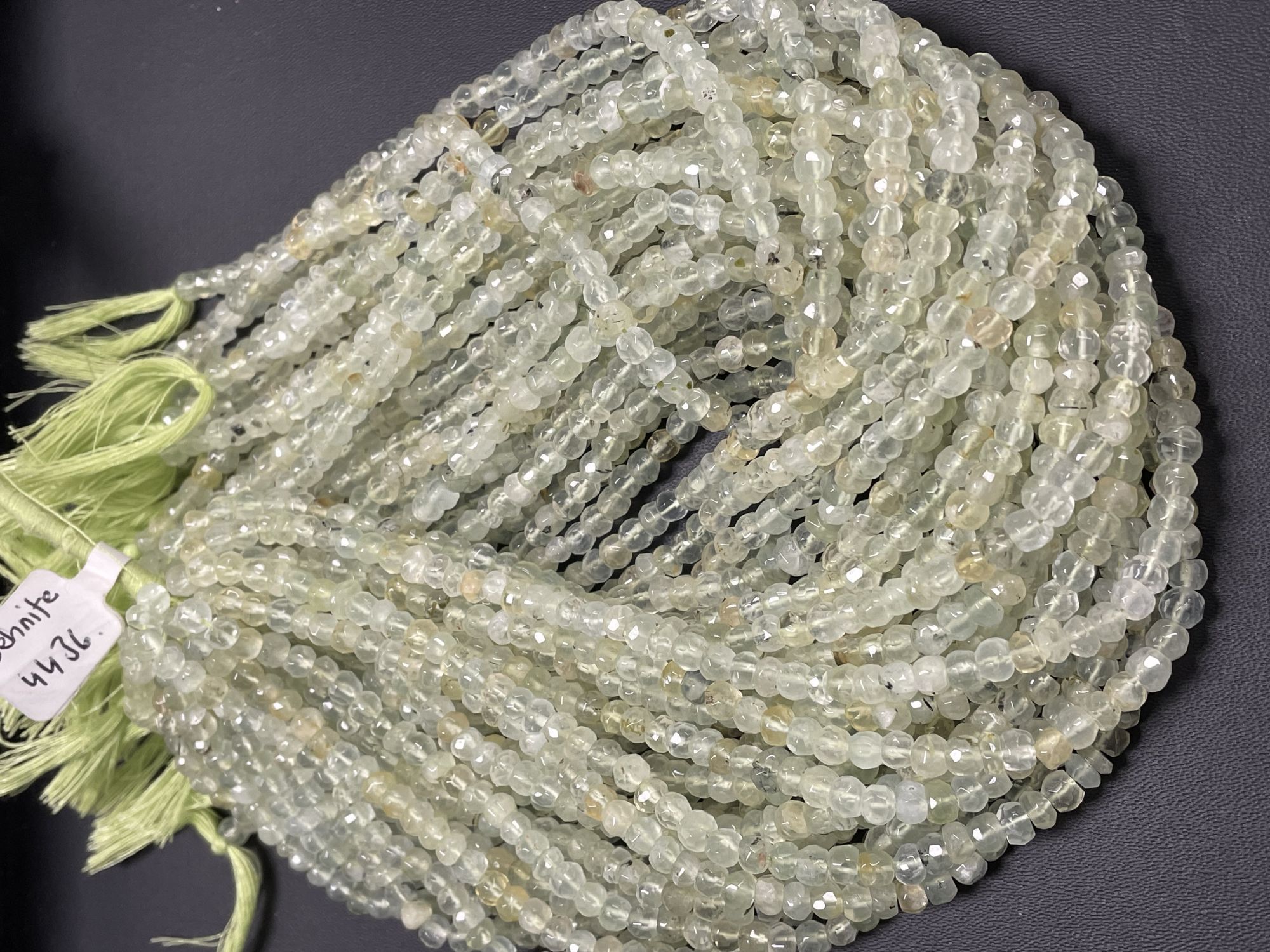 Prehnite Rondelle Faceted