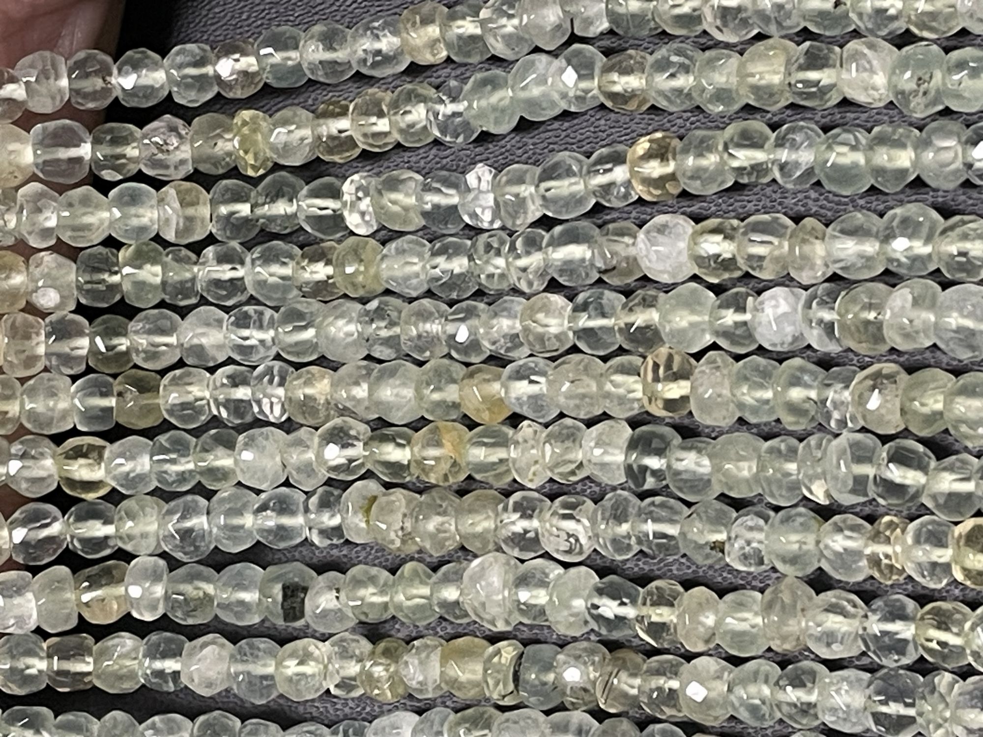 Prehnite Rondelle Faceted