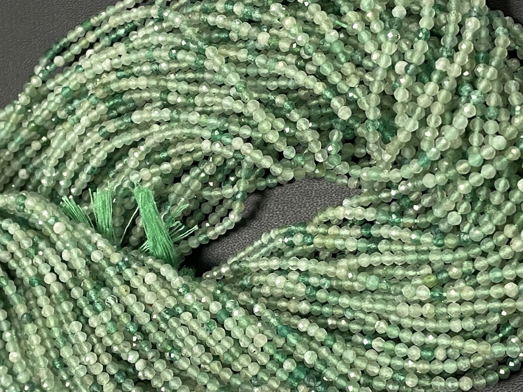 Green Strawberry Quartz Rondelle Faceted