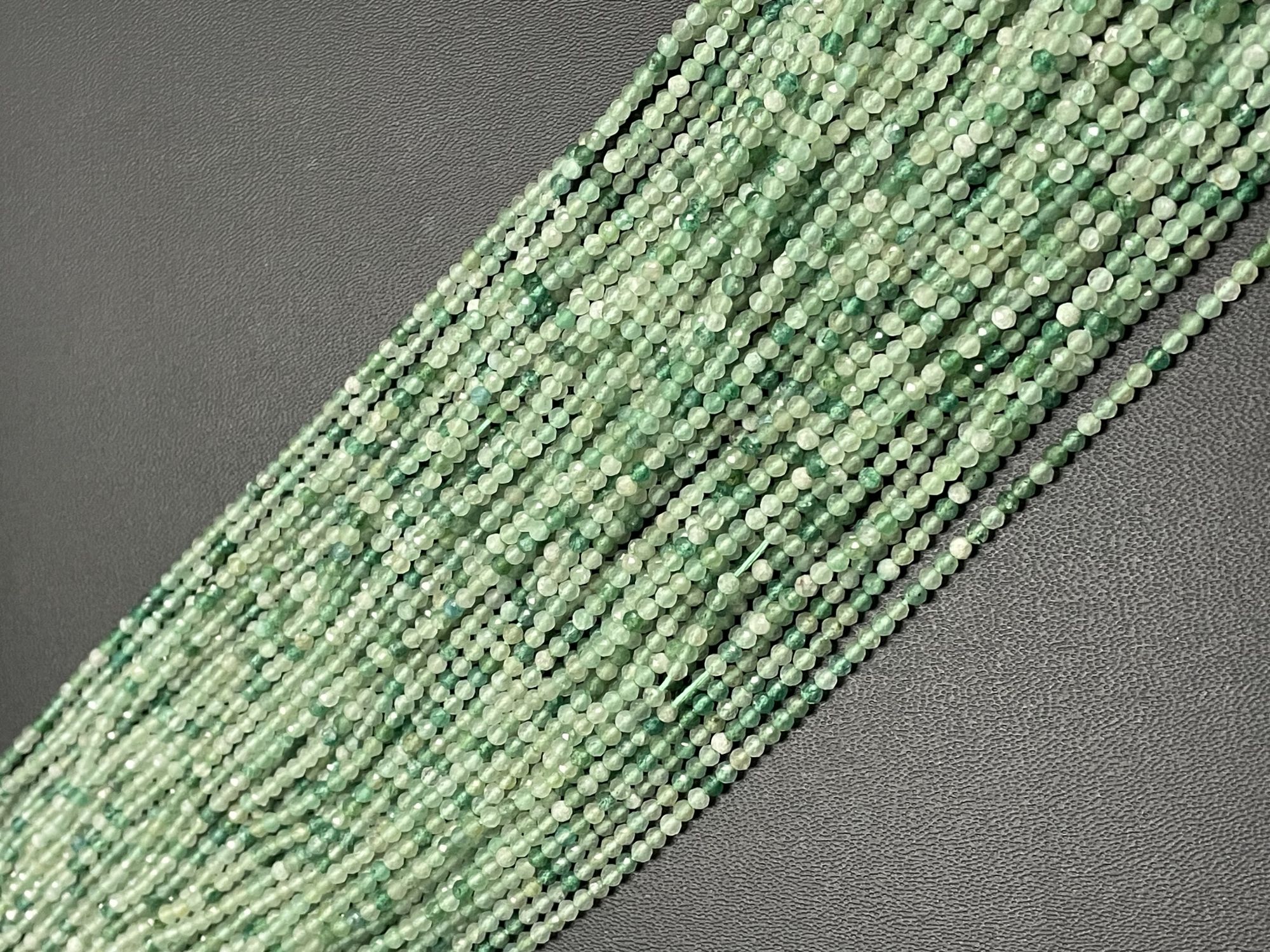 Green Strawberry Quartz Rondelle Faceted