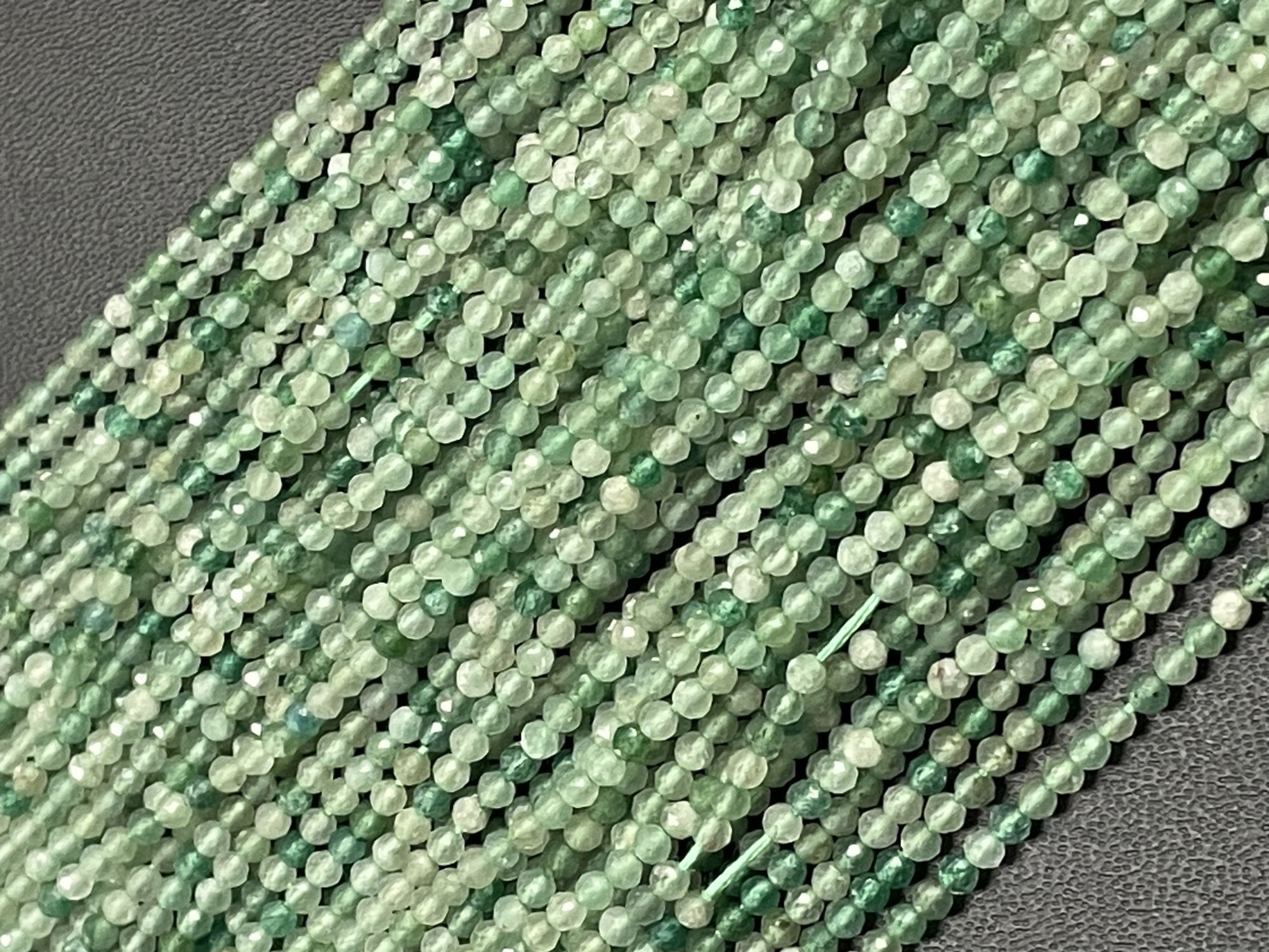 Green Strawberry Quartz Rondelle Faceted