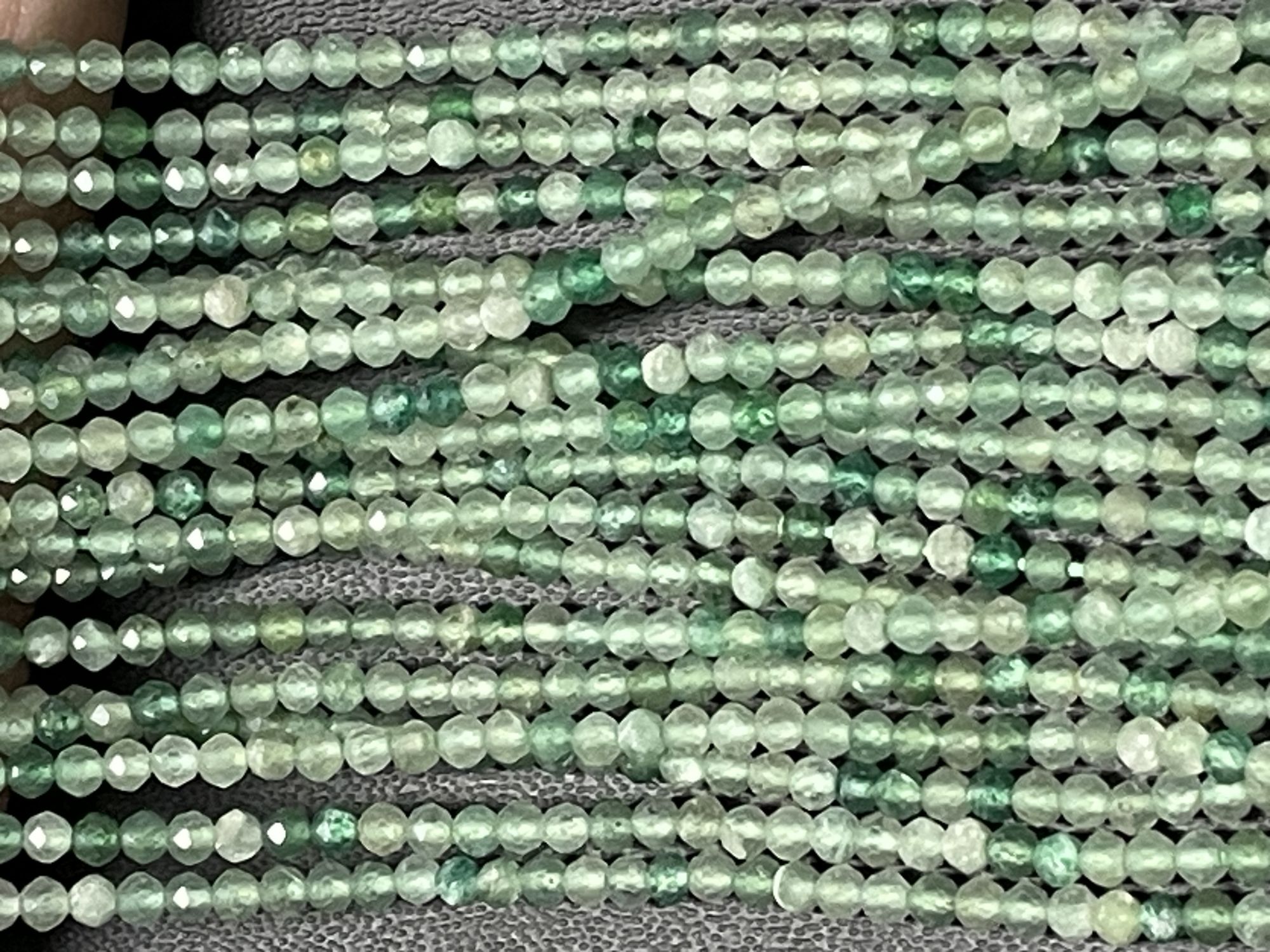 Green Strawberry Quartz Rondelle Faceted