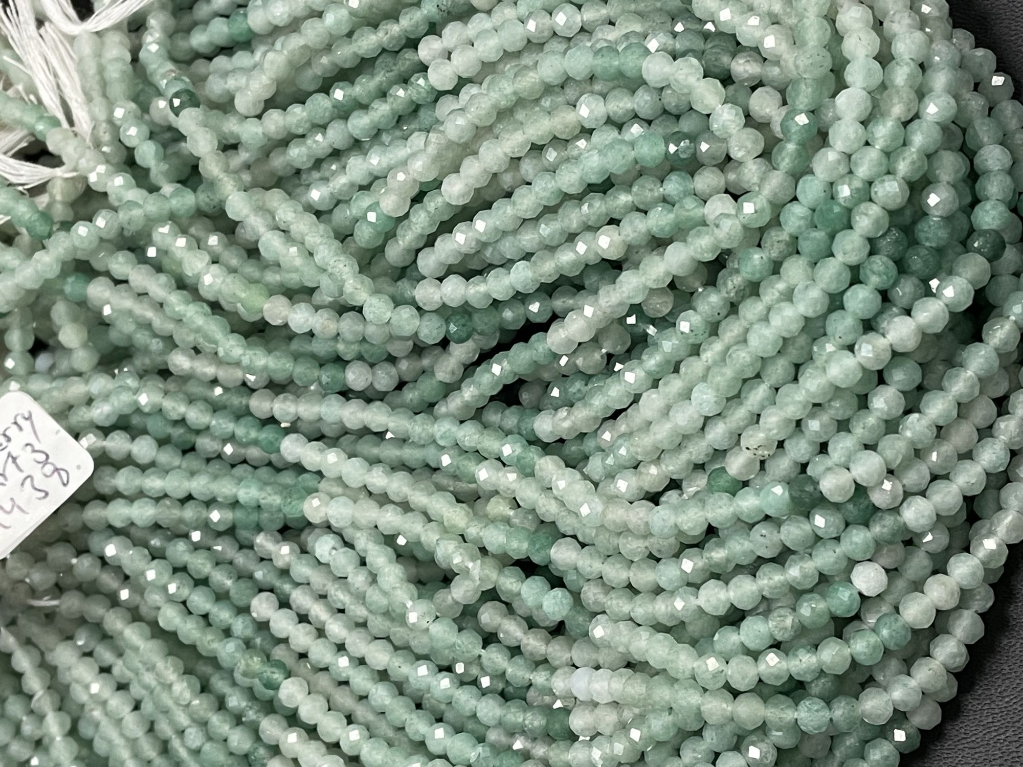 Shaded Green Strawberry Quartz Rondelle Faceted