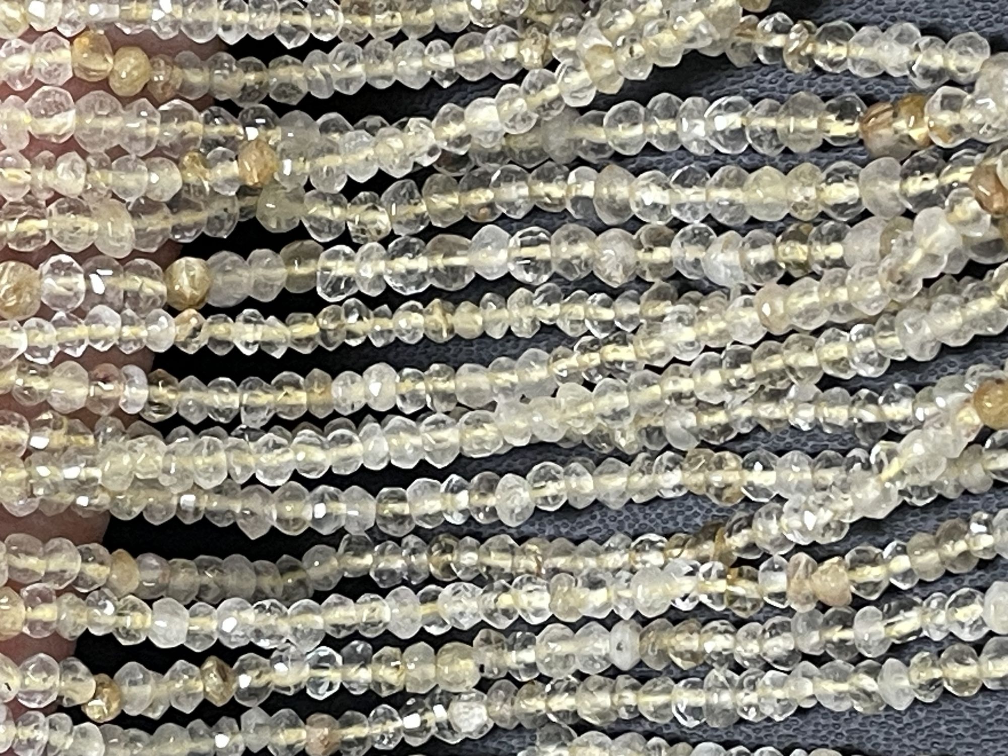 Golden Rutilated Quartz Rondelle Faceted