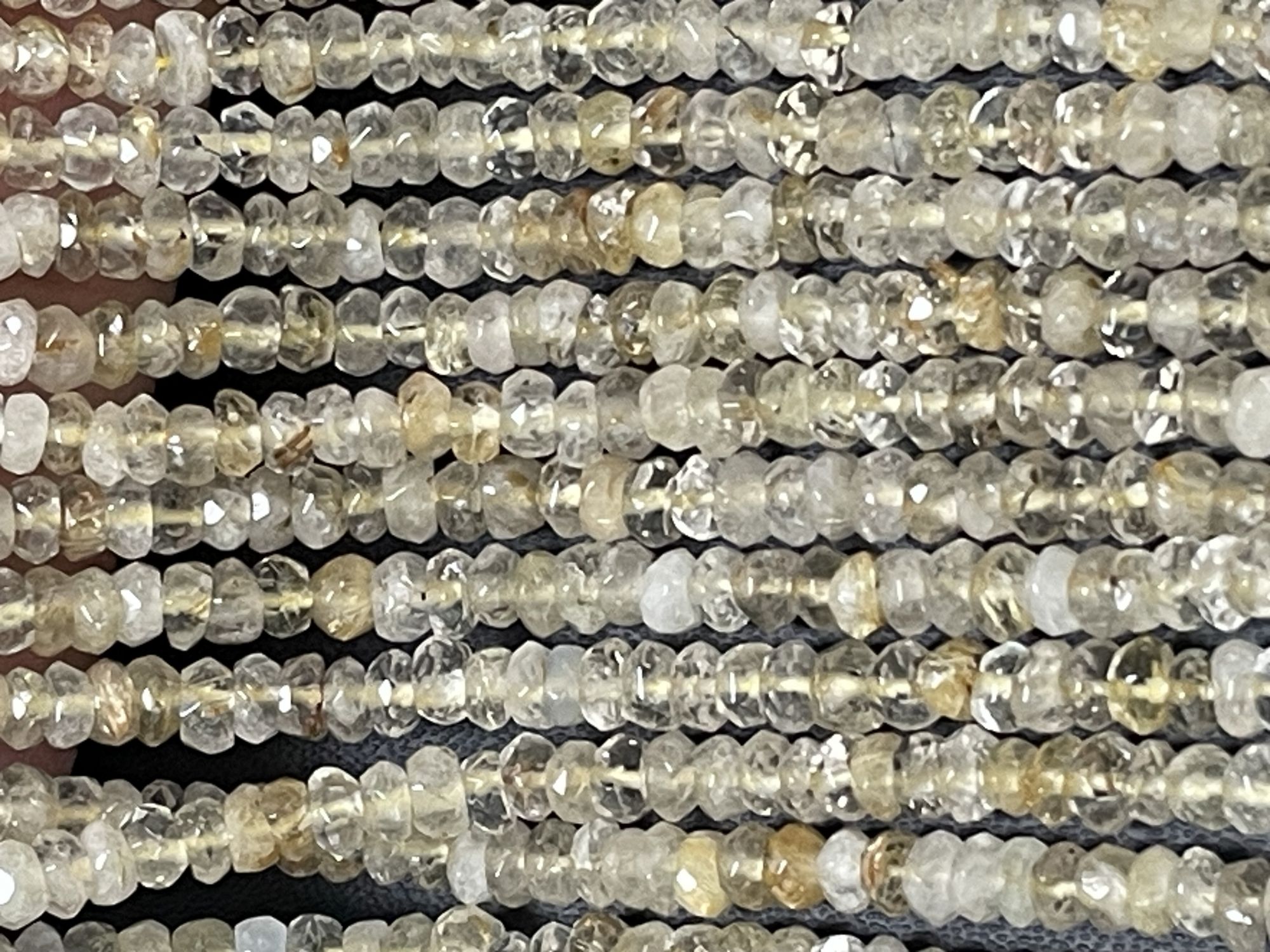 Golden Rutilated Quartz Rondelle Faceted