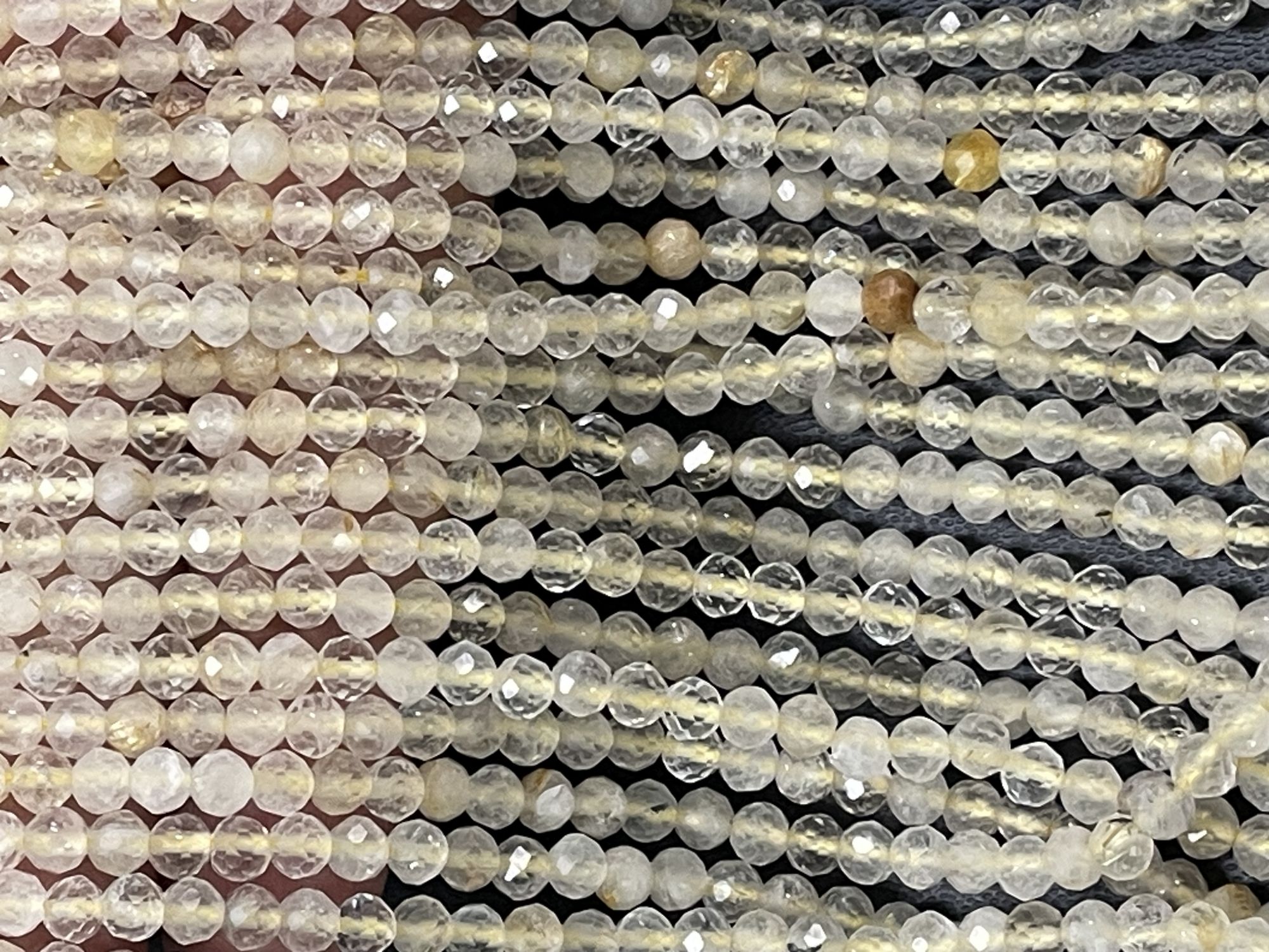 Golden Rutilated Quartz Round Faceted