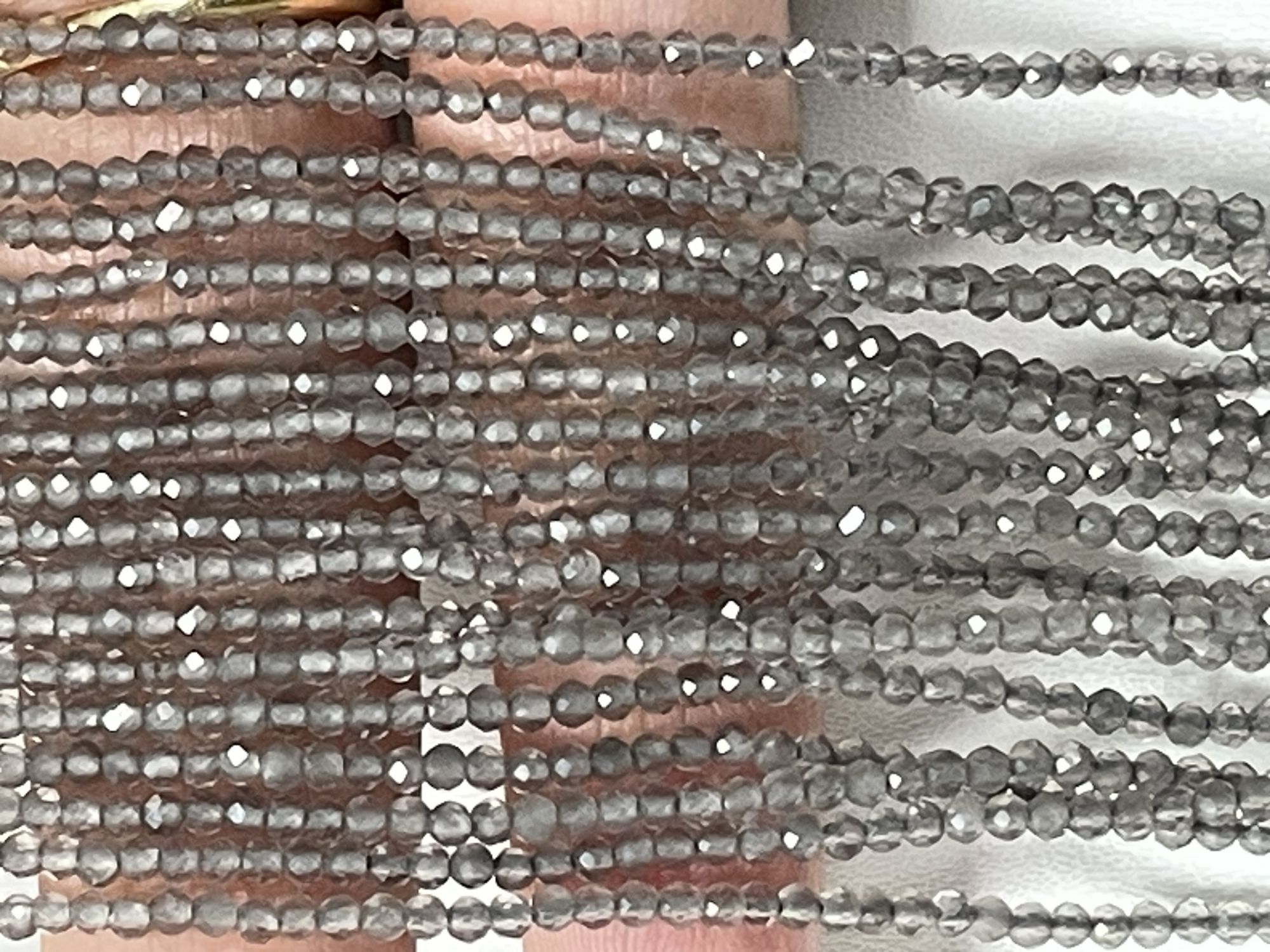 Grey Smoky Quartz Round Faceted