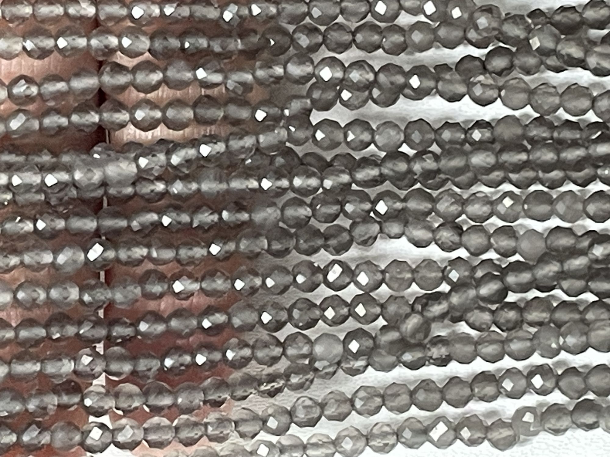 Grey Smoky Quartz Round Faceted