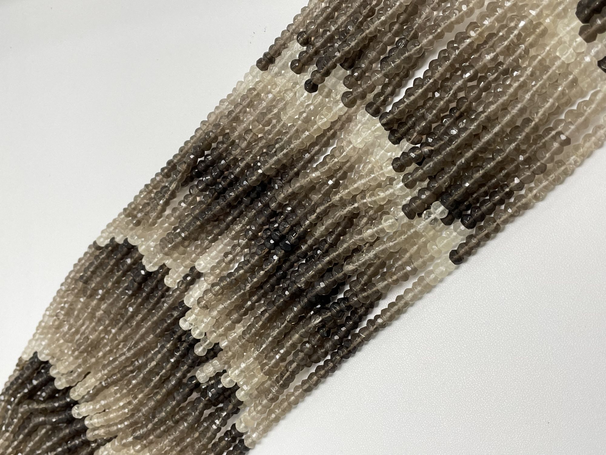 Shaded Smoky Quartz Rondelle Faceted