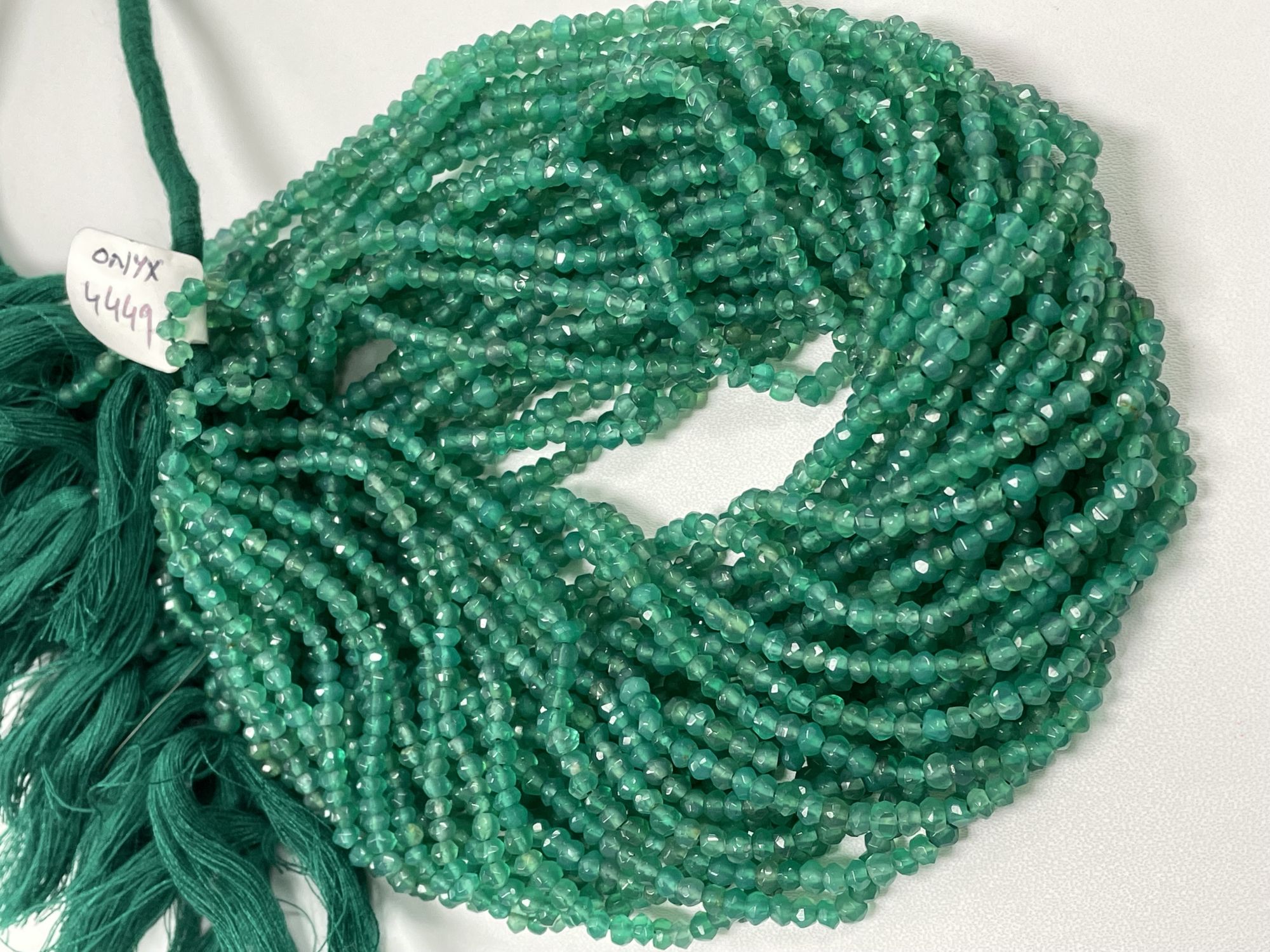 Green Onyx Rondelle Faceted