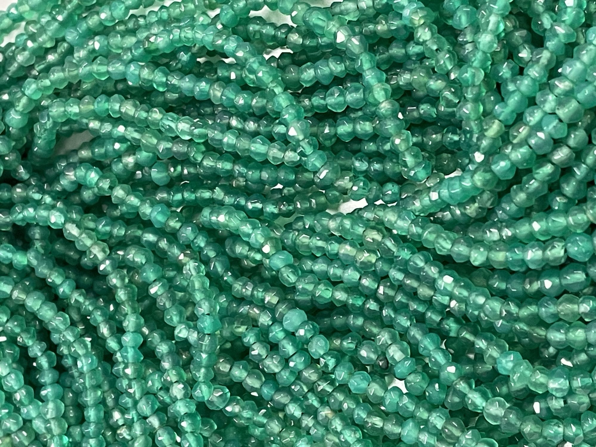 Green Onyx Rondelle Faceted