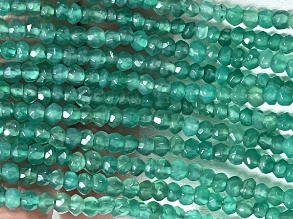 Green Onyx Rondelle Faceted