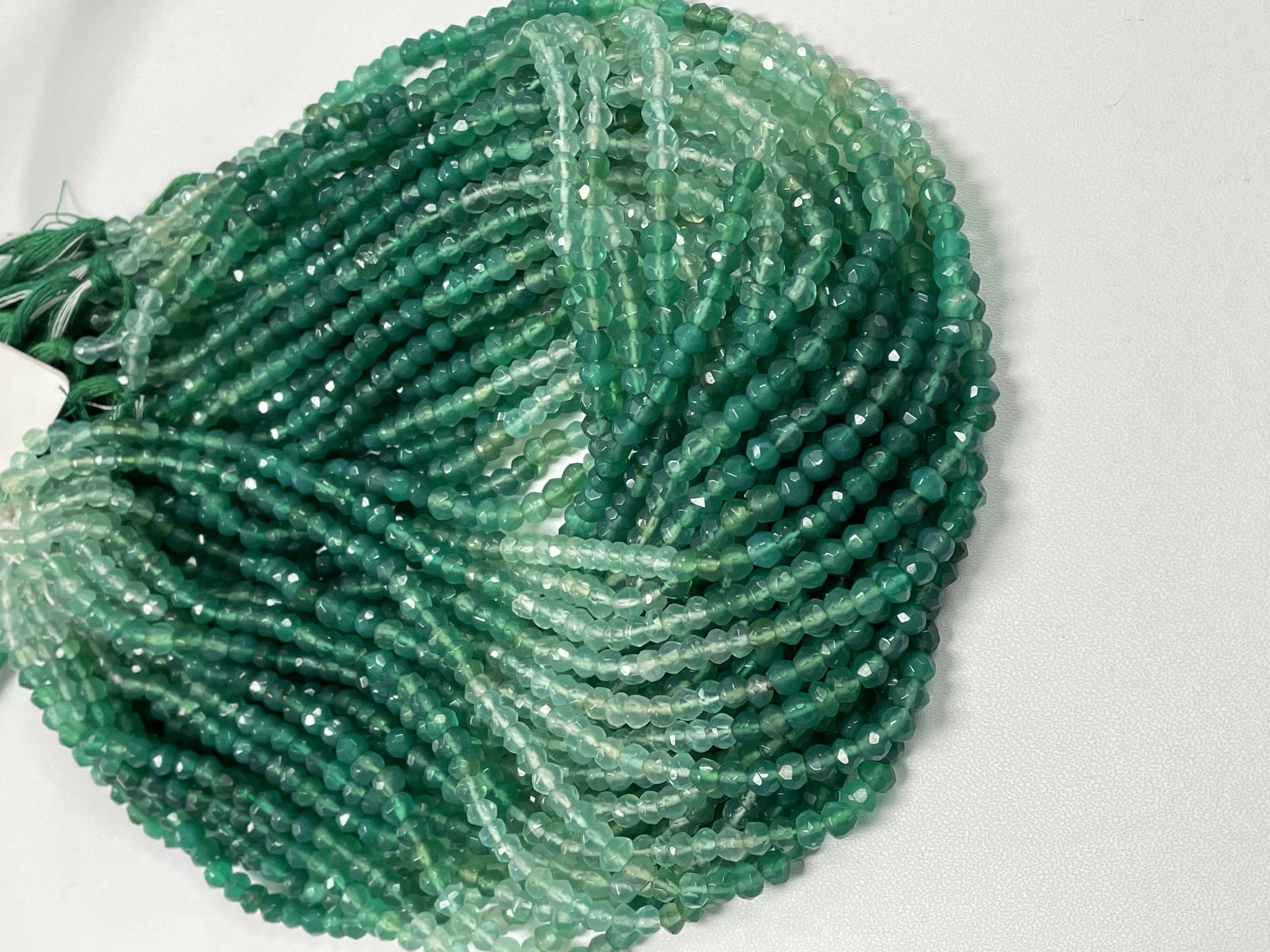 Shaded Green Onyx Rondelle Faceted
