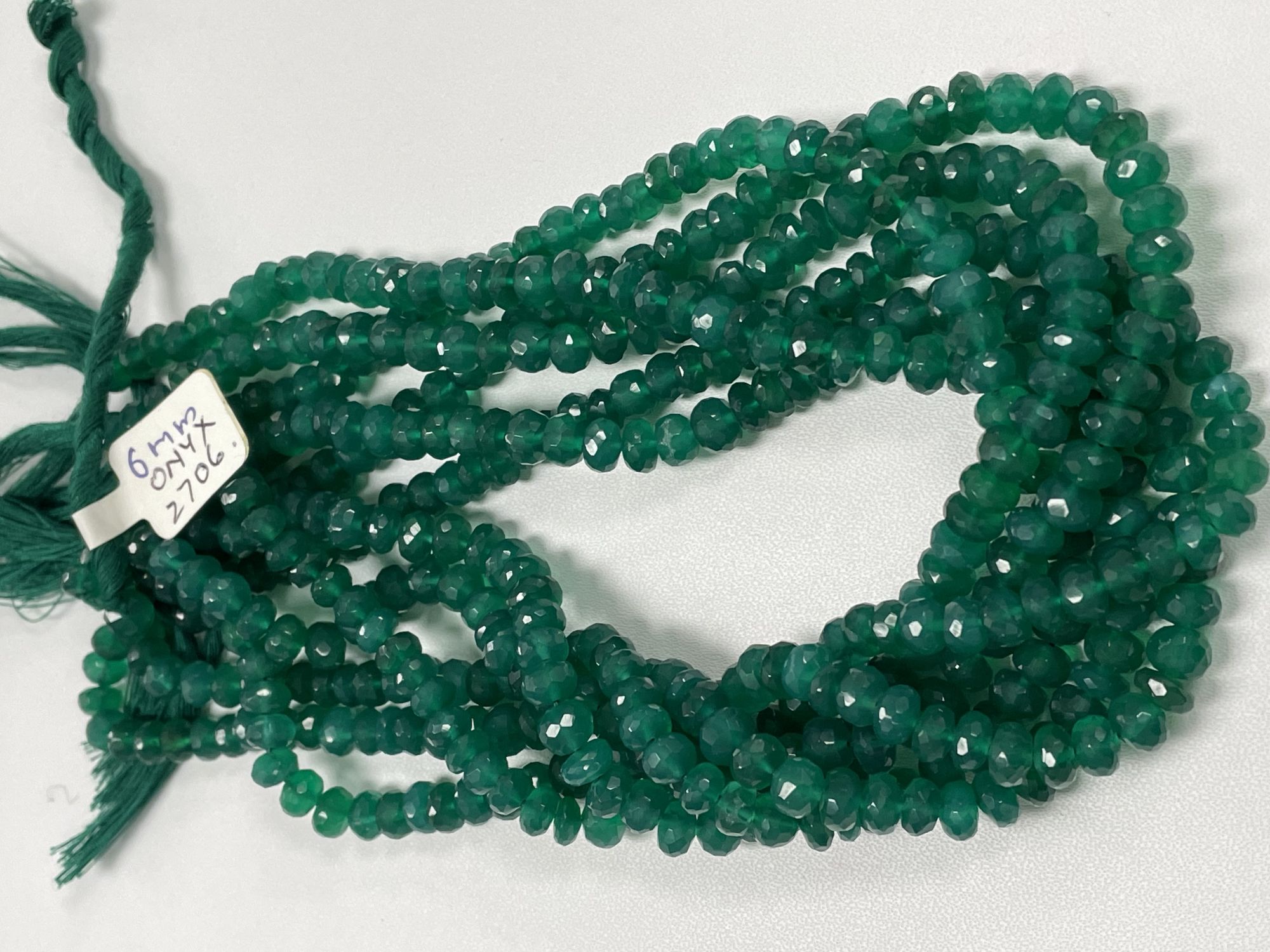 Green Onyx Rondelle Faceted