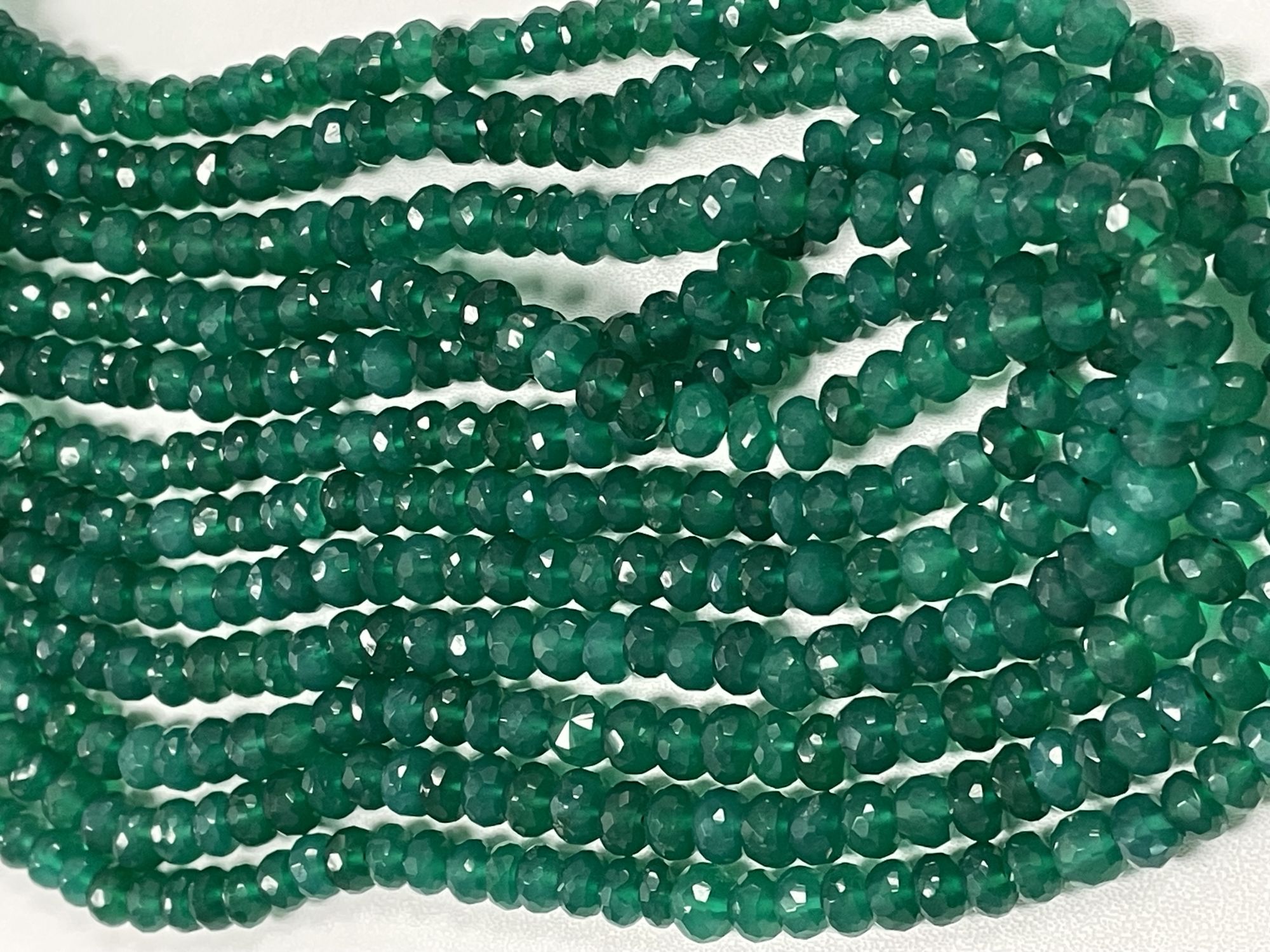 Green Onyx Rondelle Faceted