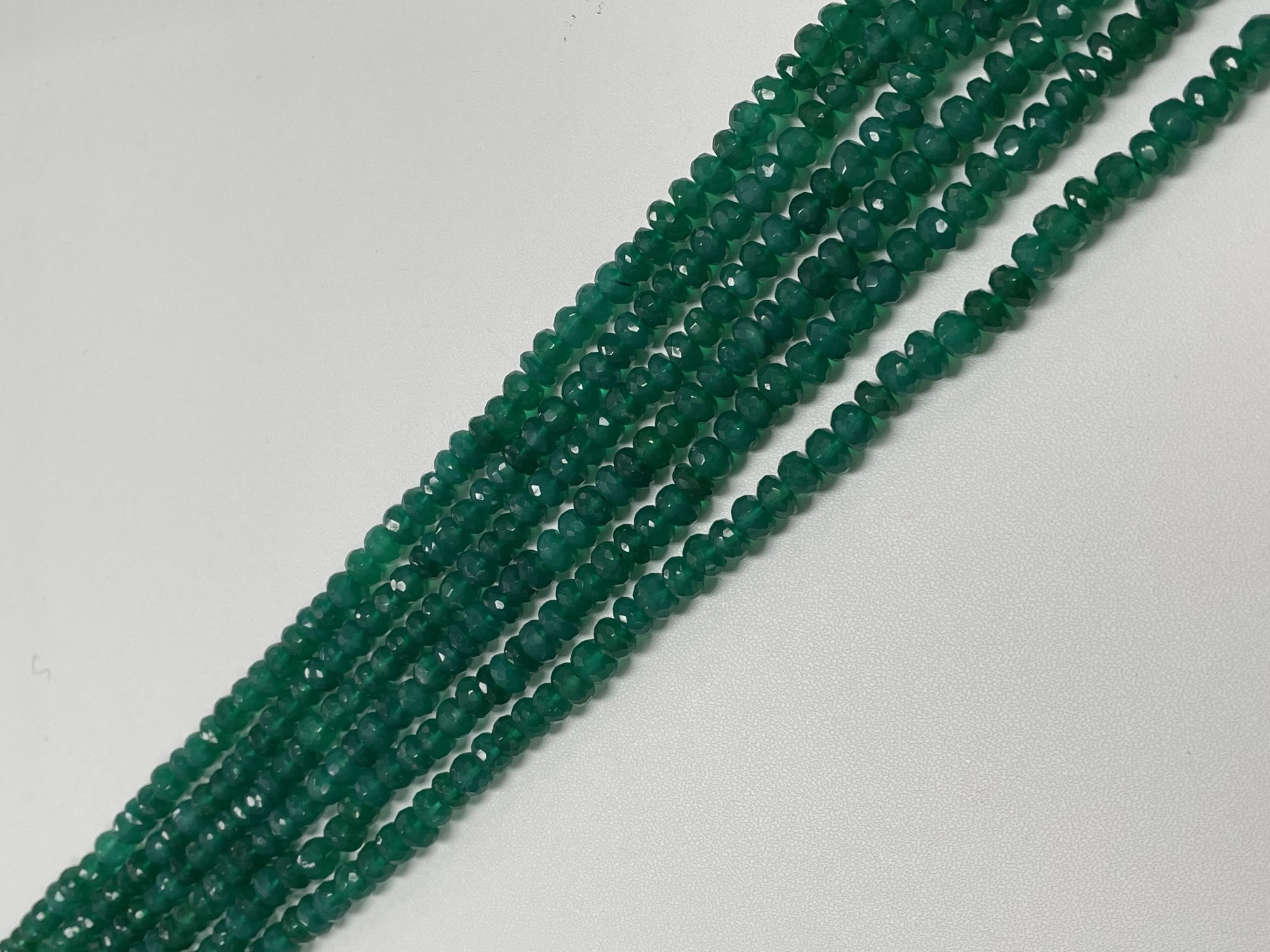 Green Onyx Rondelle Faceted