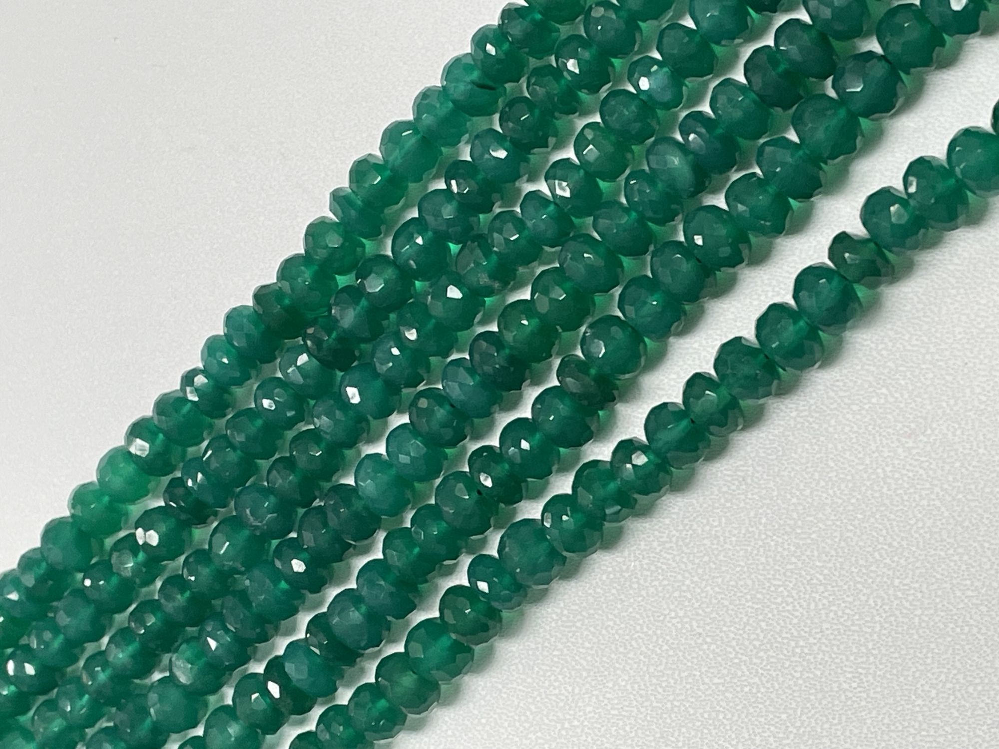 Green Onyx Rondelle Faceted