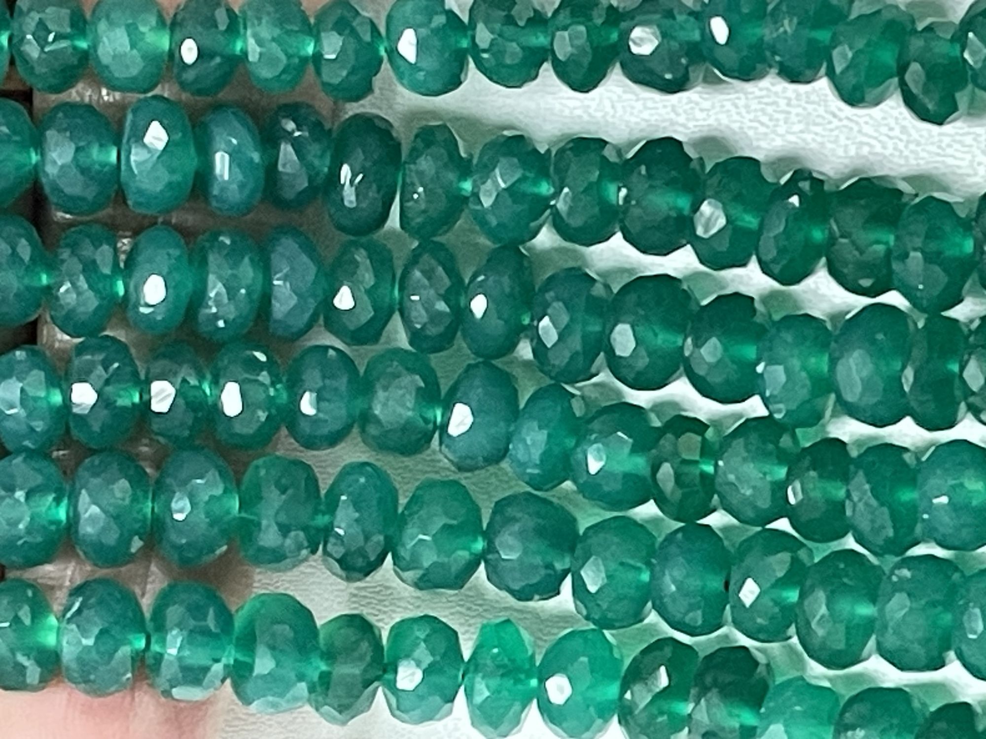 Green Onyx Rondelle Faceted