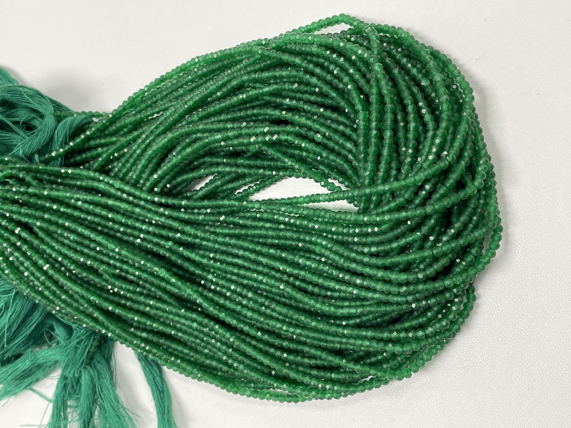 Green Onyx Rondelles Faceted