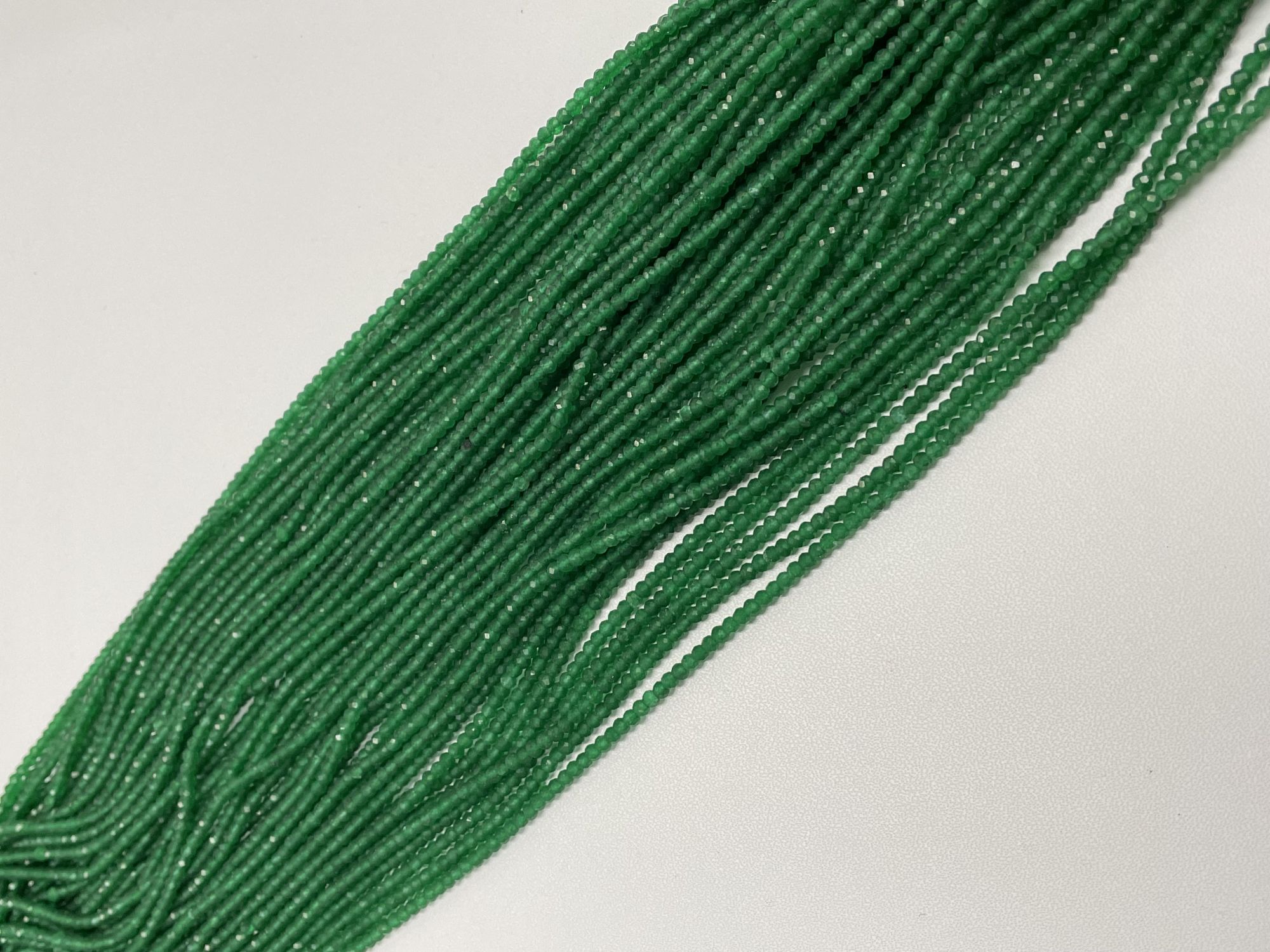 Green Onyx Rondelles Faceted