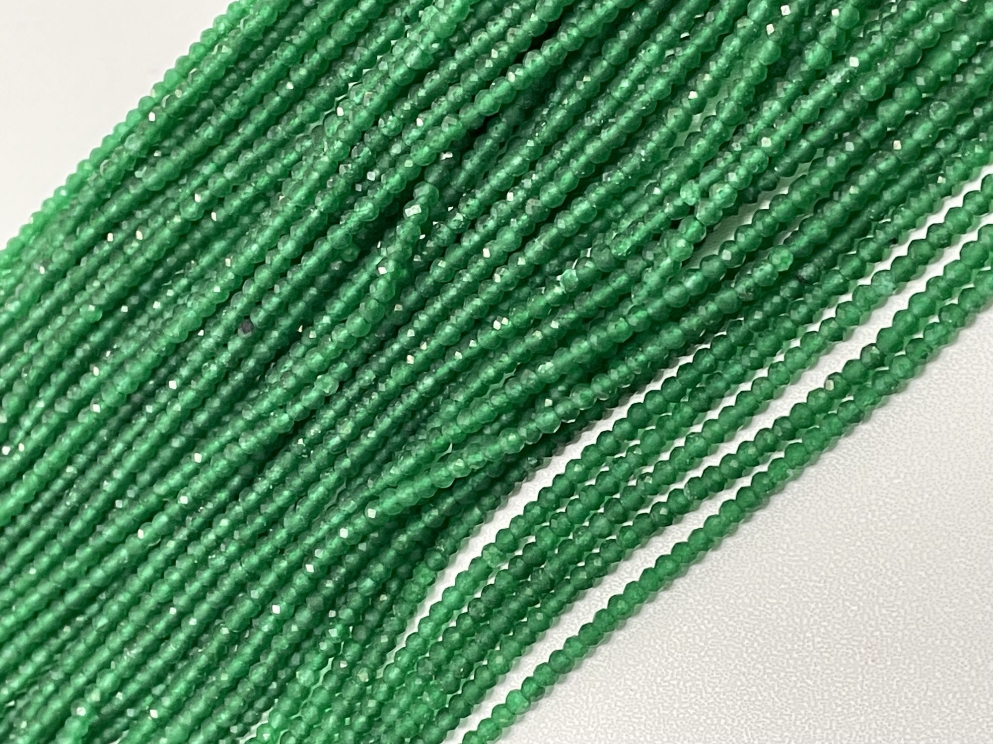 Green Onyx Rondelles Faceted